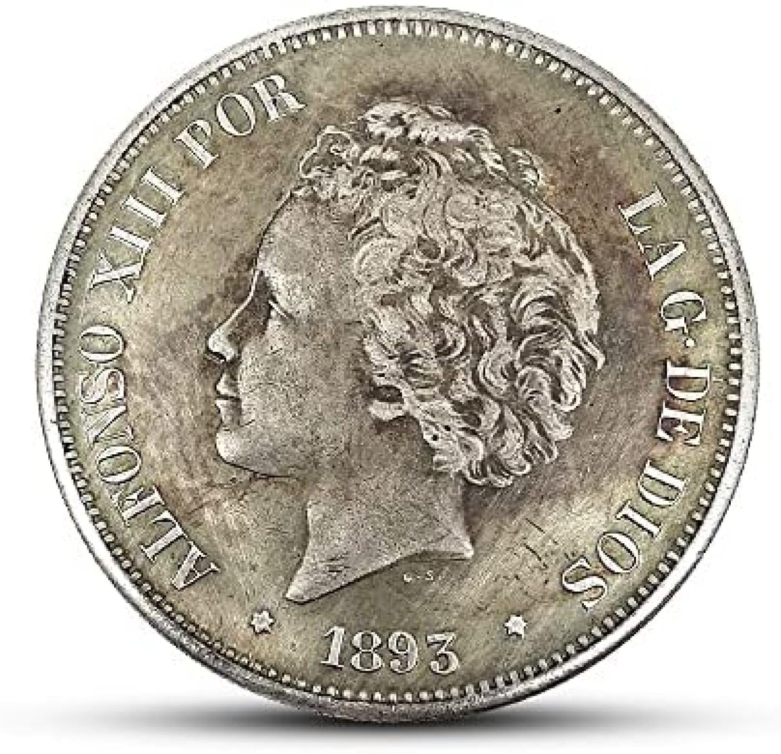 18 Juego Completo De Monedas De Plata Españolas De 5 Pesos 1869-1899 Retrato Grabado Monedas Extranjeras Antiguas, 1869