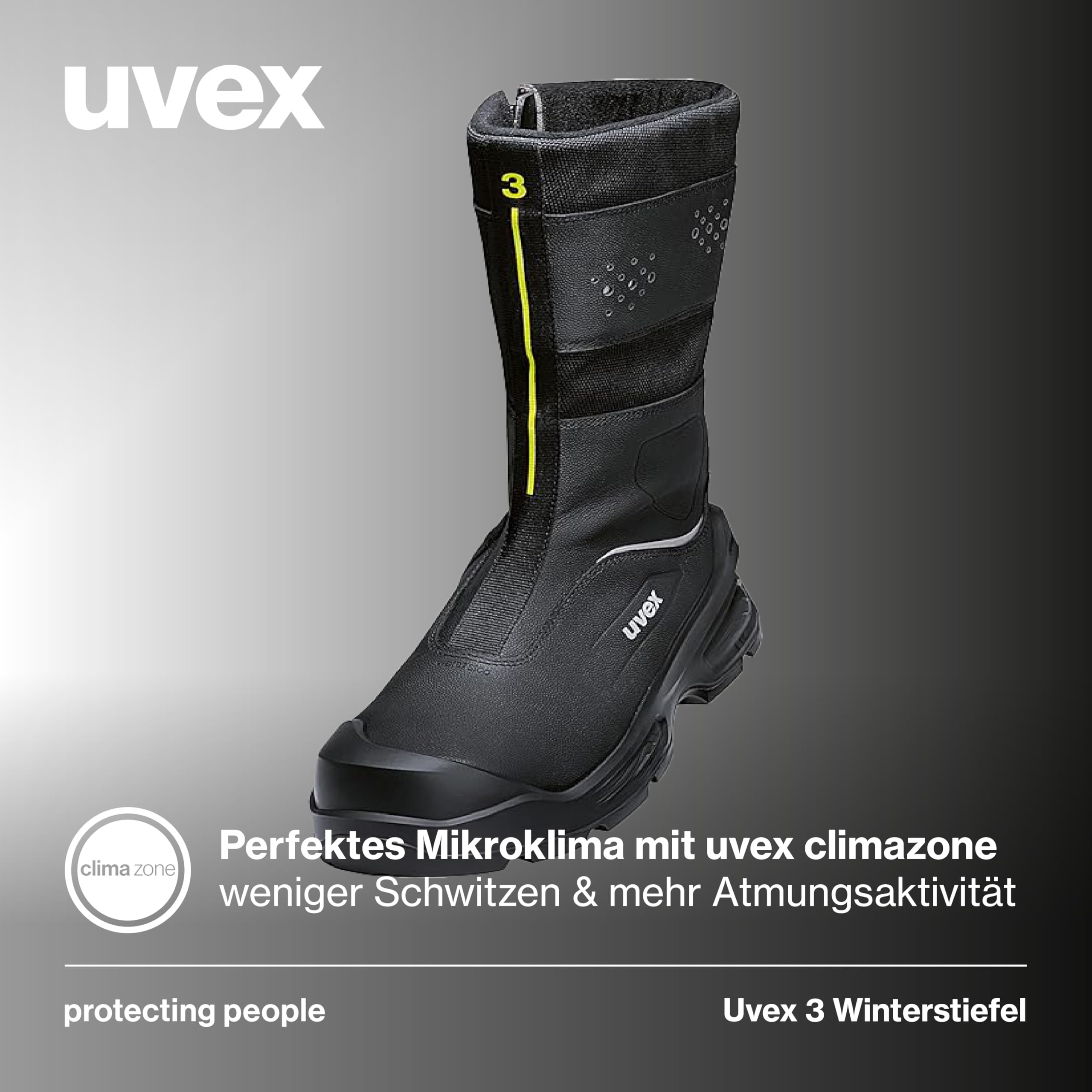 Uvex 3 botas de invierno con cremallera S3L FO CI SC SR – Zapatos de seguridad – Botas de seguridad – Impermeables – Ancho 11