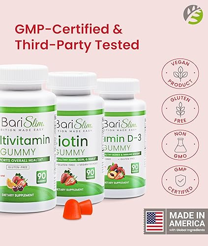 Miniatura 5 de BariSlim Gomitas multivitamínicas bariátricas – Vitamina gomosa especialmente formulada para pacientes después de una cirugía de pérdida de peso –