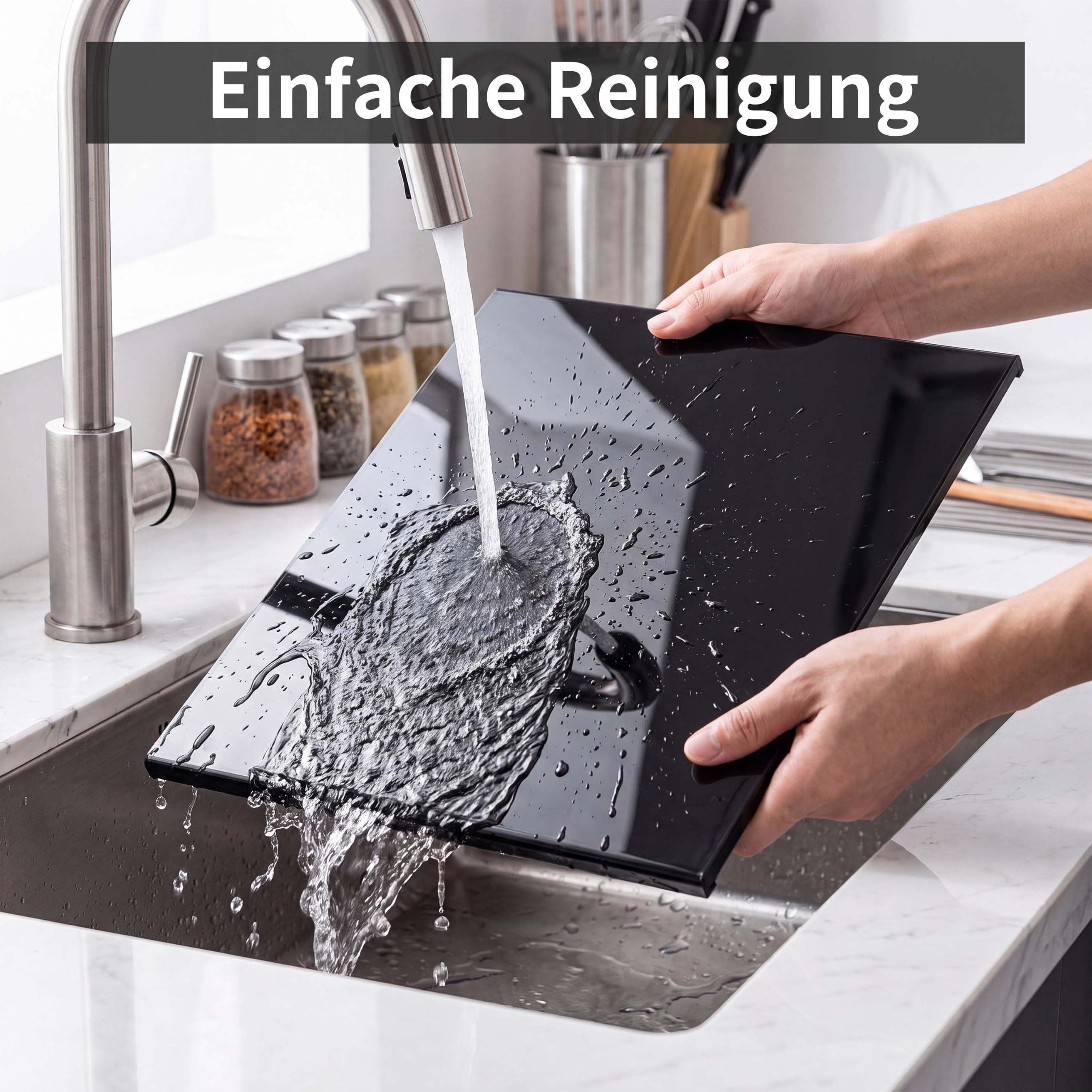 Herdabdeckplatte, Schneidebrett-Arbeitsplattenschutz für Kochfelder, Schneideplatten-Set aus schlagfestem und hitzebeständigem Glas (32X54cm 2 Stücke)