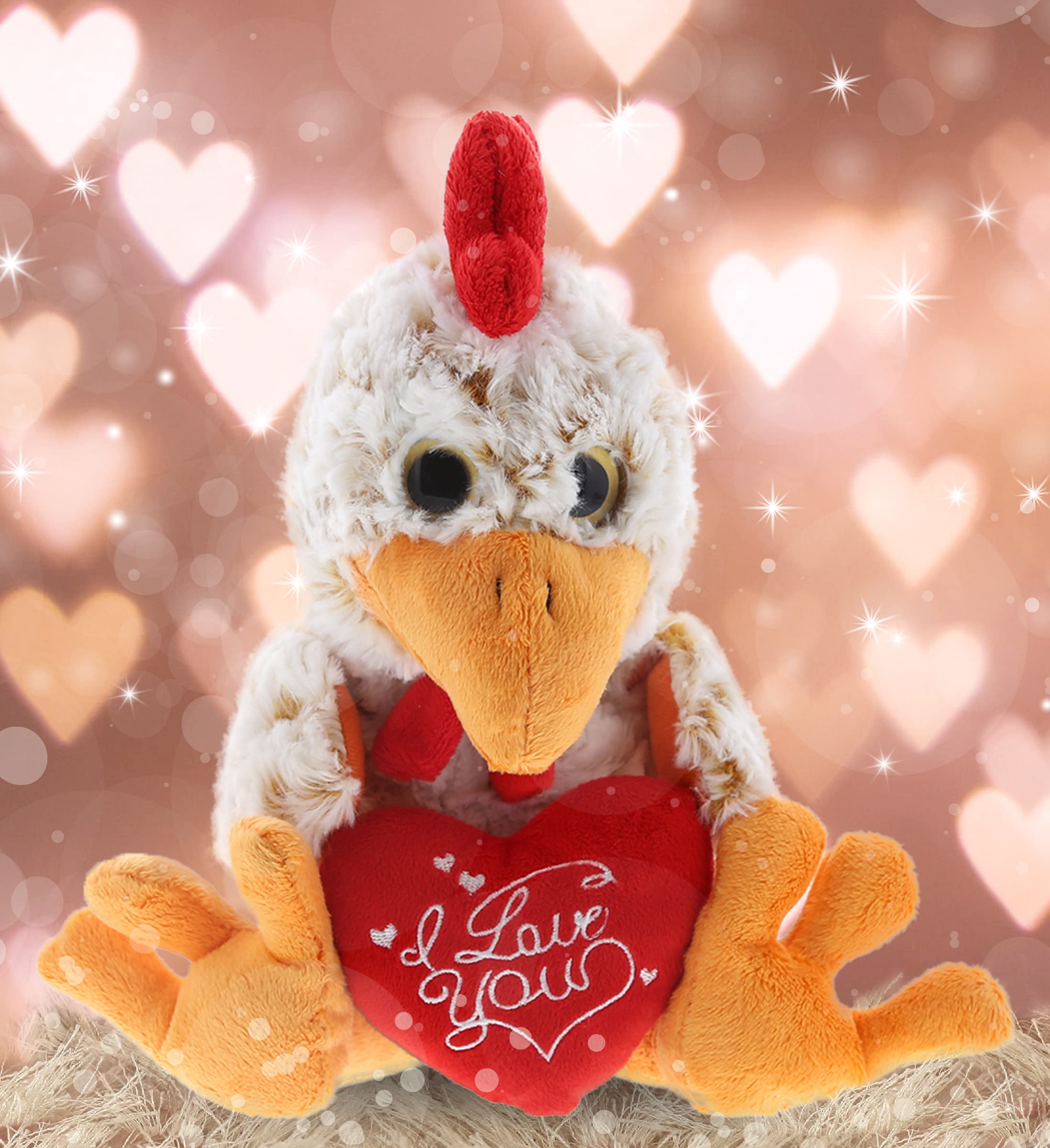 DolliBu I Love You Valentine Plush Sitting Rooster - Martinique