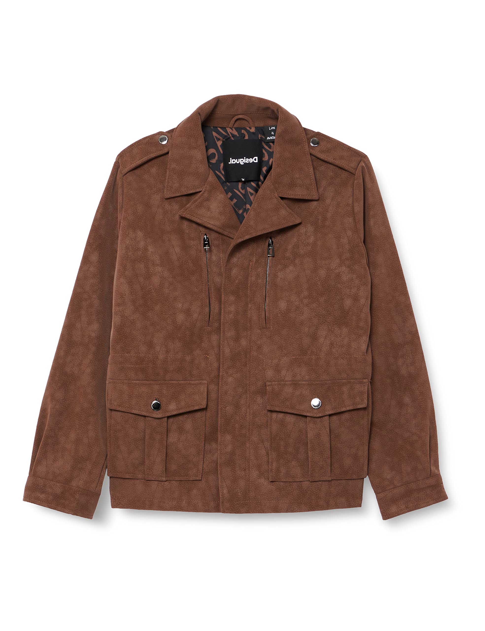 Desigual woMens Casual Jacket, Brown, Large US