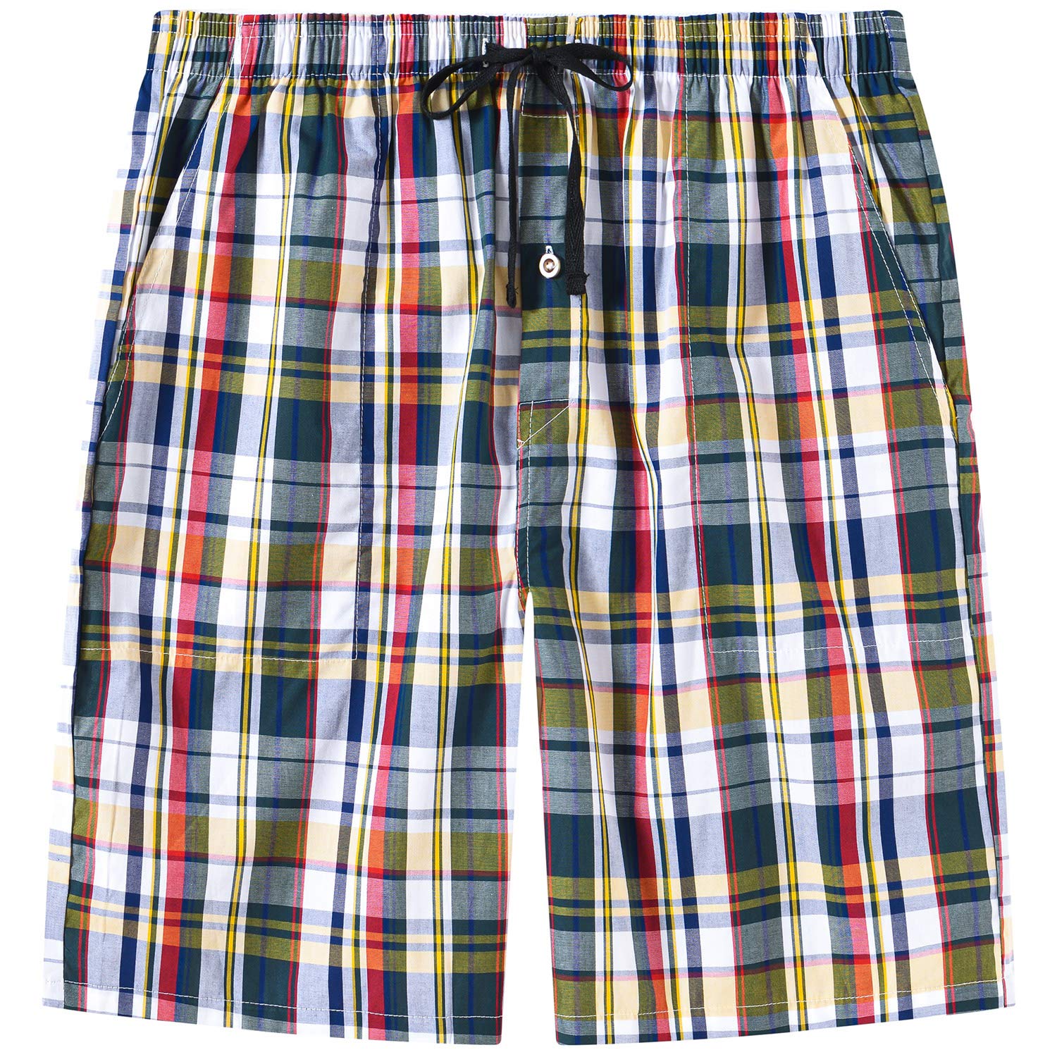 MoFiz Pantaloni Corti Pigiama Uomo Cotone Pantaloncini Shorts a Quadretti con Tasche