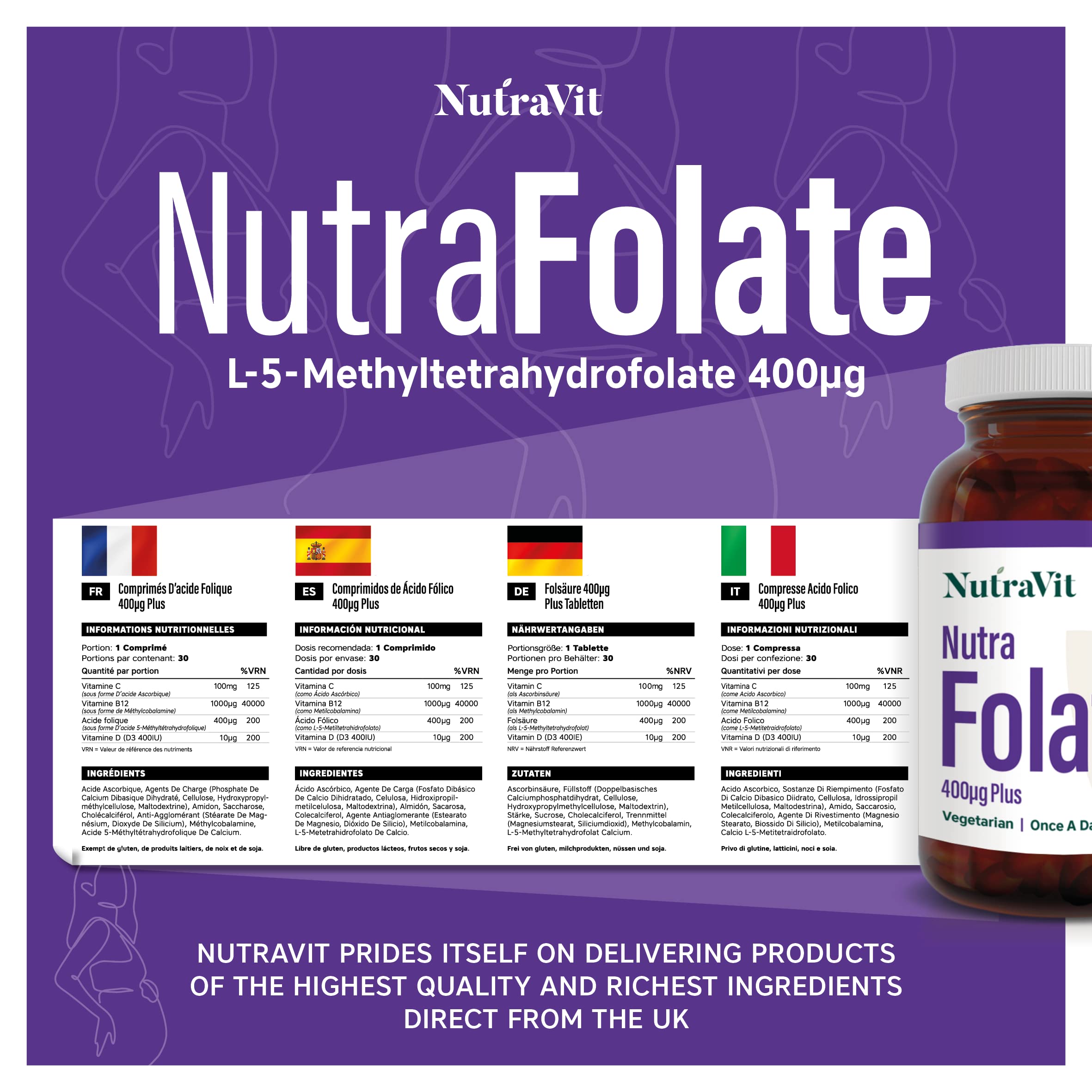 NUTRA FOLATE 400MCG PLUS 30's