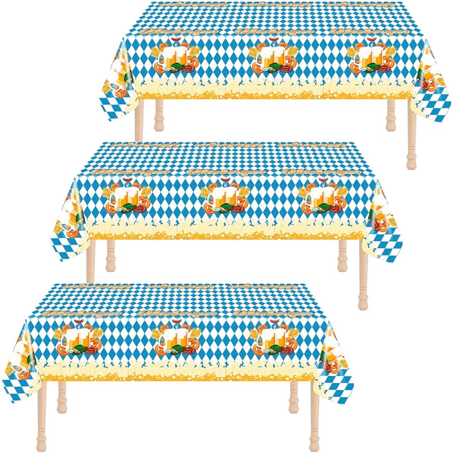 Amazon｜オクトーバーフェストテーブルクロス ブルーとホワイト