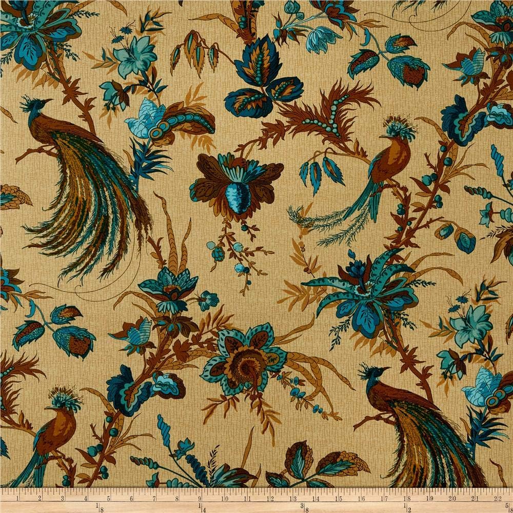 Andover Rochester Jacobean Birds Peacock, Quilting Fabric