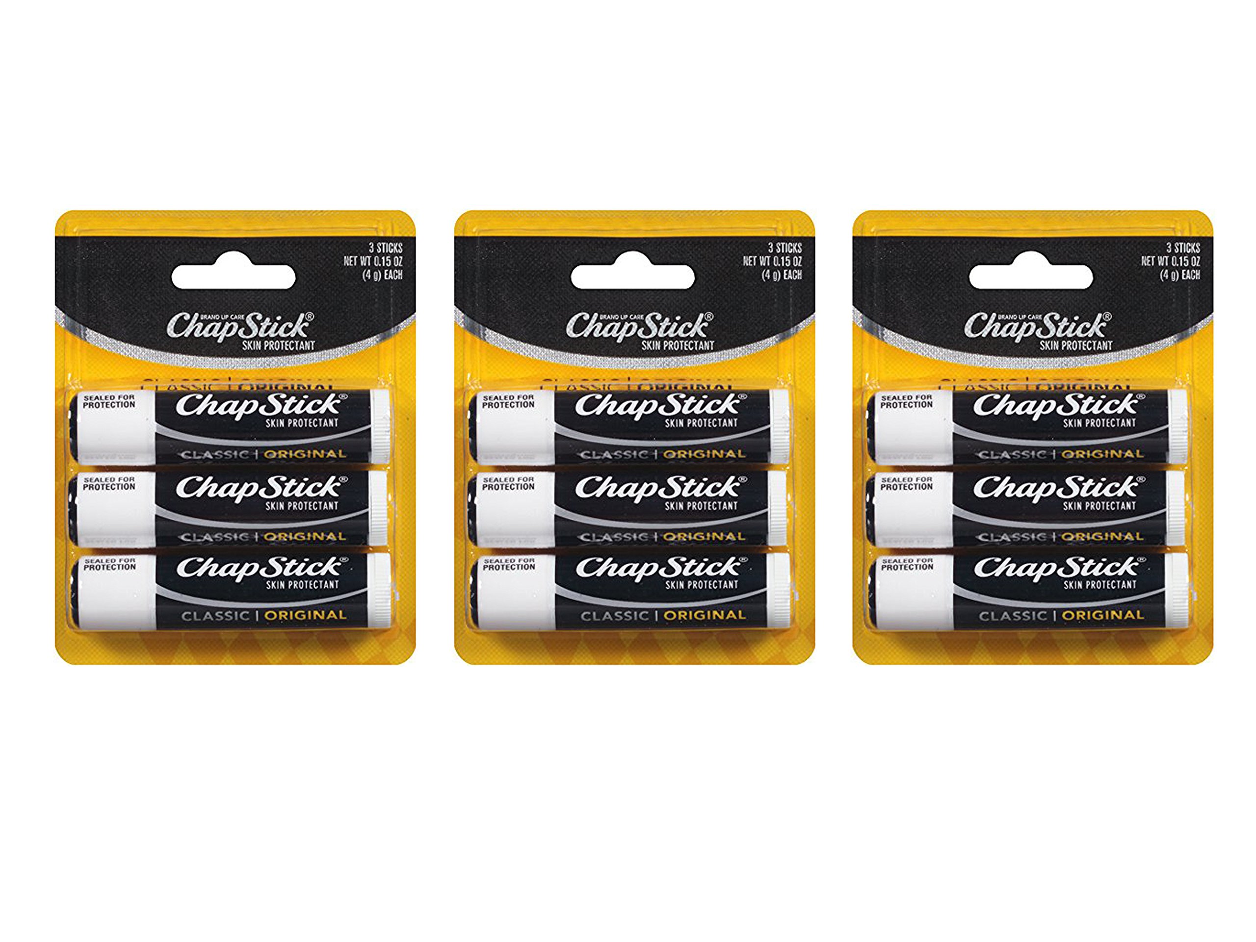 ChapStick Classic Original Skin Protectant 3-Count Pack of 4 0 15 Ounce Each