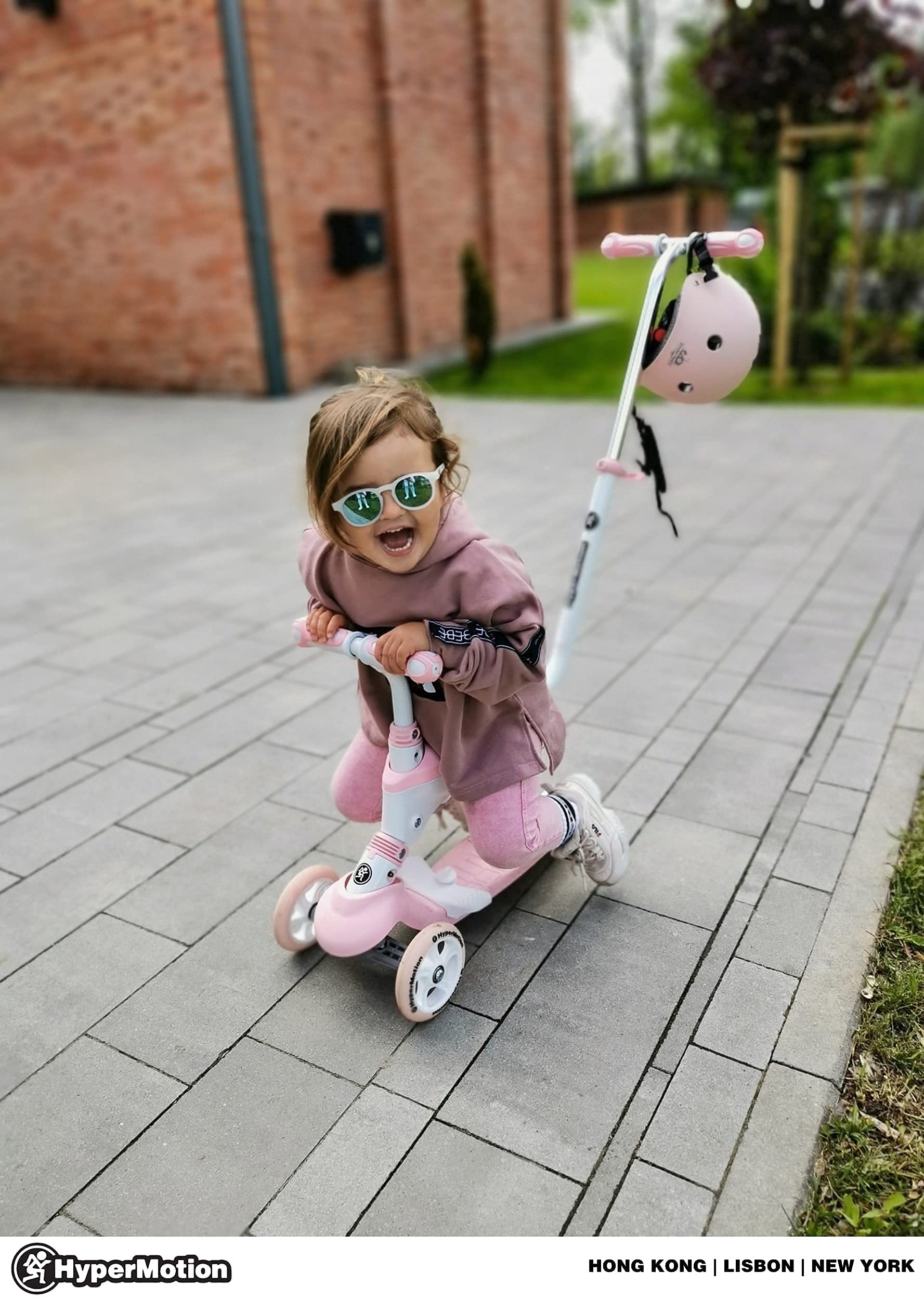 HyperMotion Draisienne - Monopattino da bambino da 1 a 5 anni, triciclo per bambino evolutivo, modulabile, 5 in 1, con pulsante regolabile, poggiapiedi, sedile, manubrio regolabile