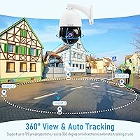 Vista 5 de JideTech 200X Hybrid Zoom 4K 8MP Outdoor PTZ IP PoE Security Camera, Auto Tracking Dome Surveillance Camera, Human/Vehicle Detection, 492ft IR Night