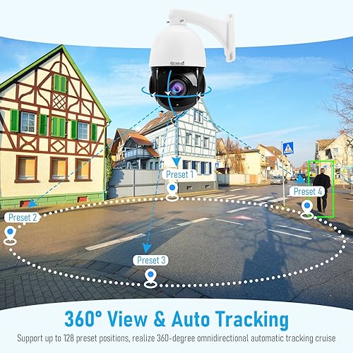 Miniatura 5 de JideTech Cámara de seguridad PTZ IP PoE de 200X con zoom híbrido 4K 8MP para exteriores, cámara de vigilancia domo de seguimiento automático,