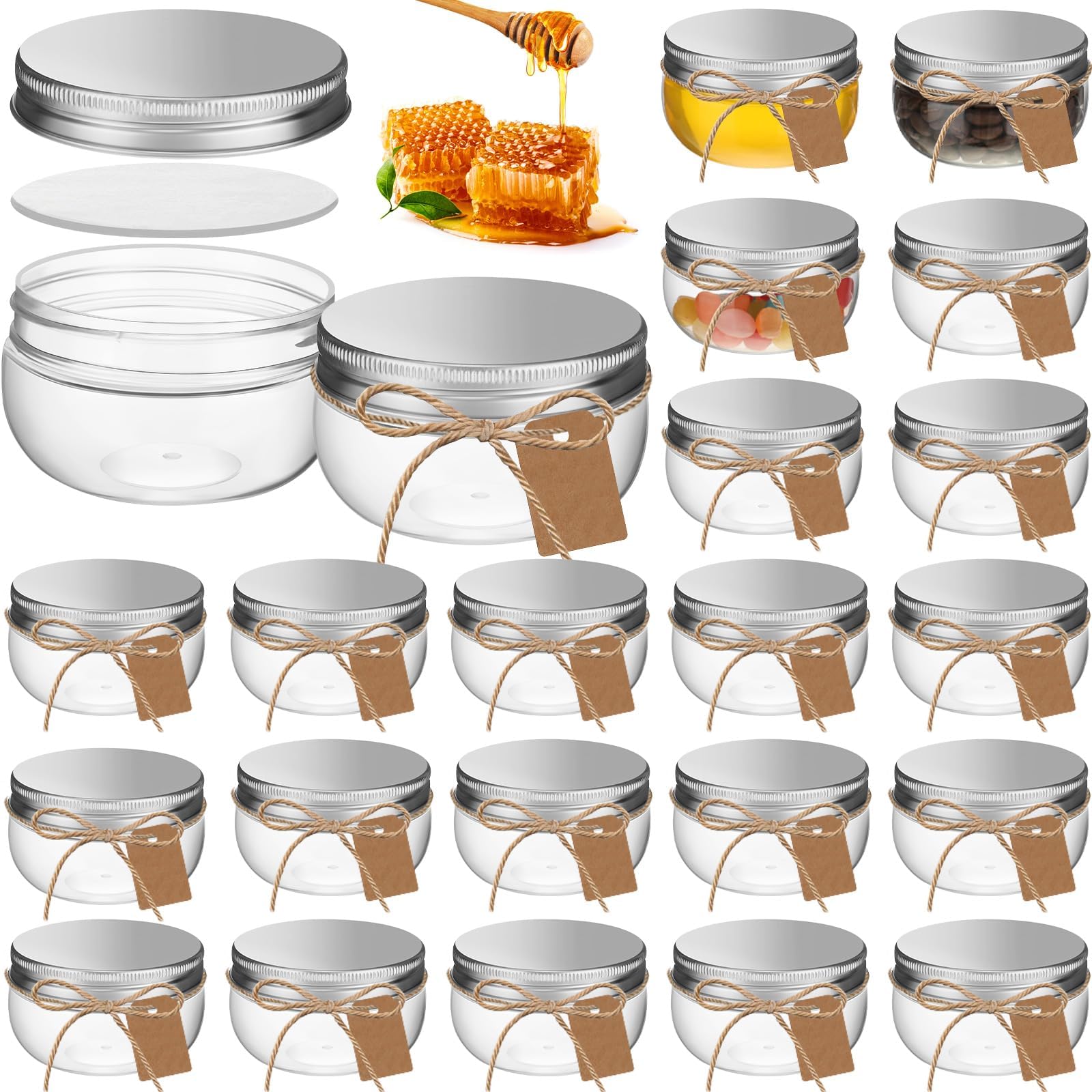 Amazon.com: Caviar Line Small Mini Glass Jars With Tin Lids - 24 pack x ...