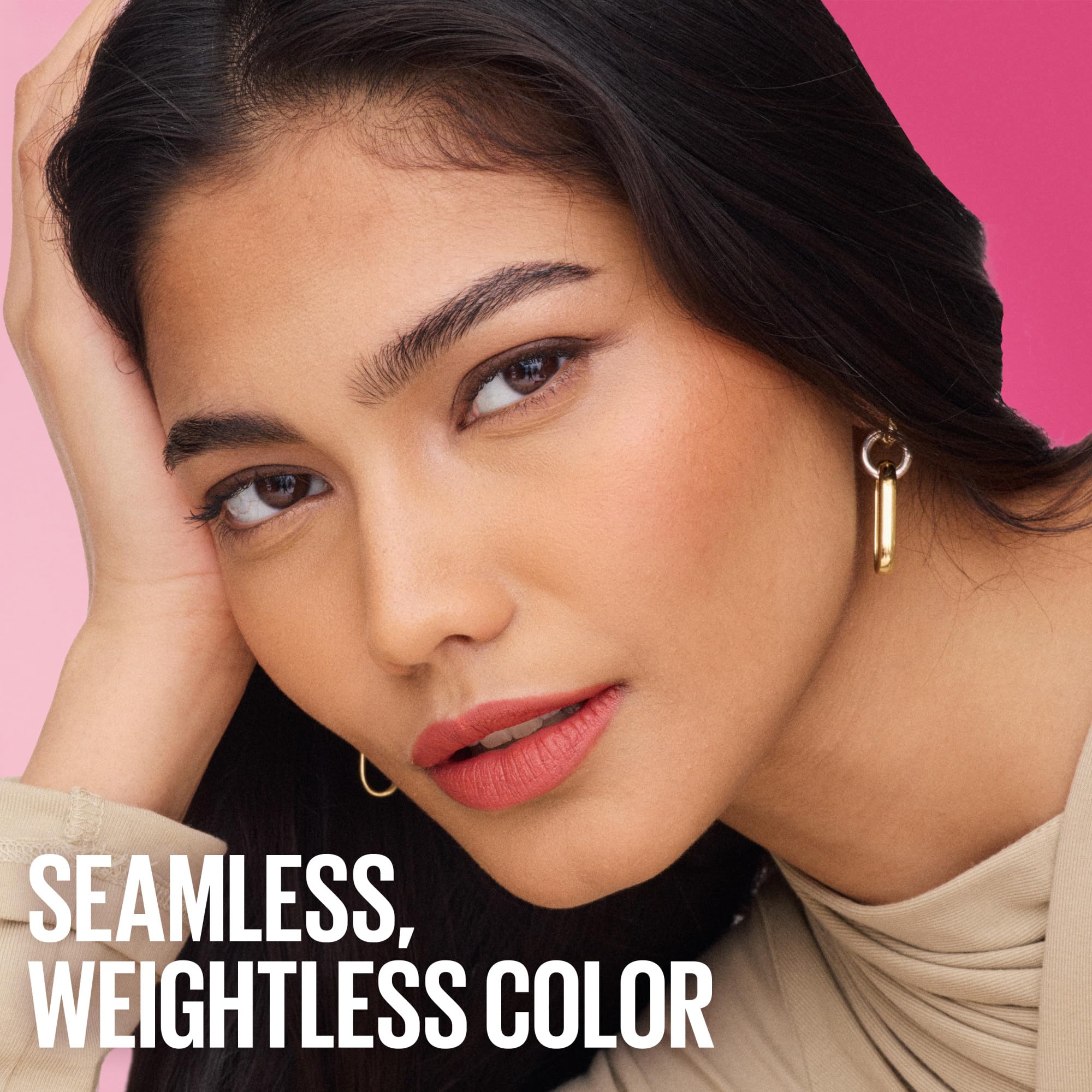 MAYBELLINE Slip On Serum Lipstick, Hydrating Lip Makeup with 8HRs of Lip Plumping Moisture with Hyaluronic Acid + Oil Blend, Maybe It's... (Terracotta Rose Nude Matte) — view 10