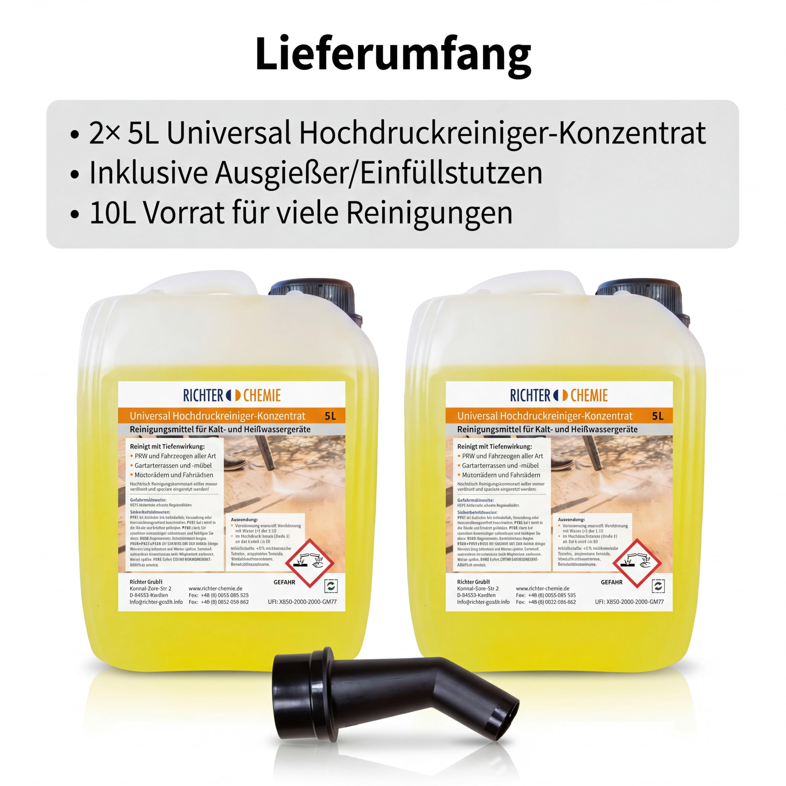 Universal Reinigungskonzentrat für Hochdruckreiniger, Reinigung rund ums Haus PKW, Terasse etc., Universalreiniger