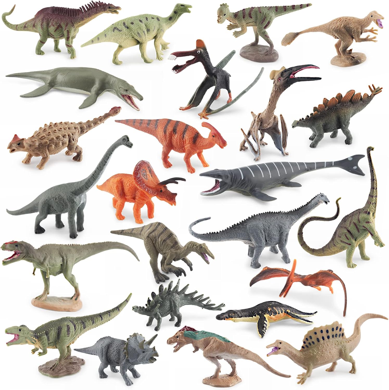 SQDZ 24 Pack Mini Dinosaur Party Favors Dino Toys Set