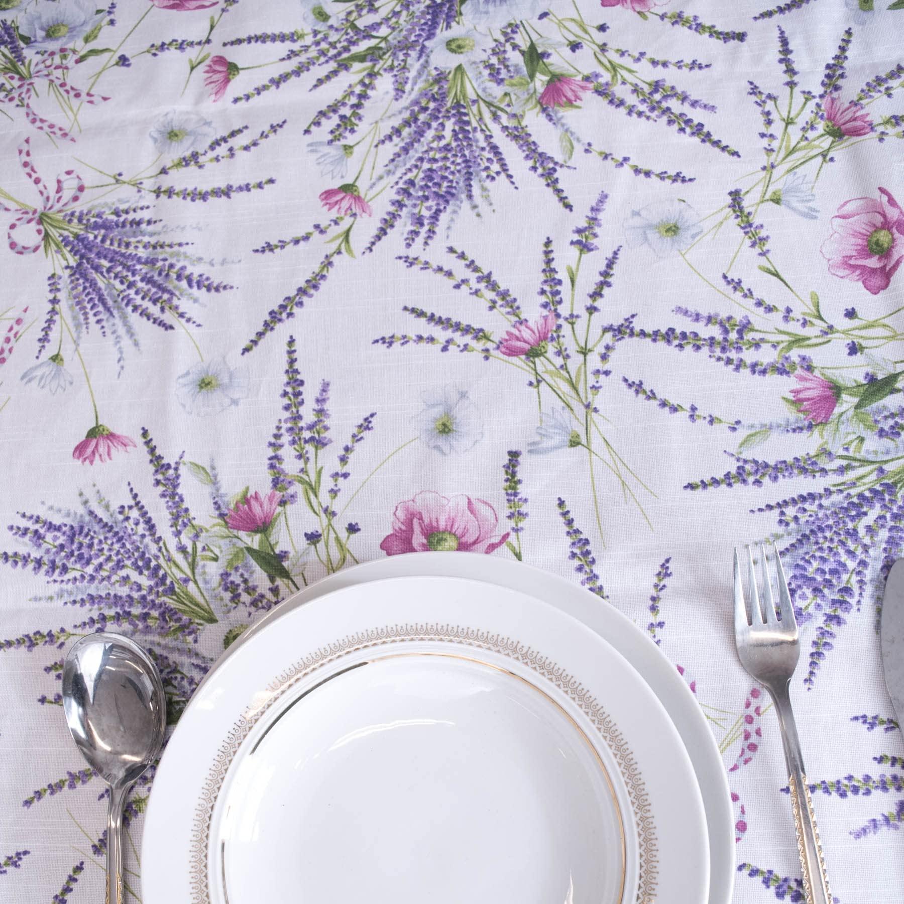 Mantel Antimanchas de algodón resinado Impermeable - Lavanda, rectangularx18 420