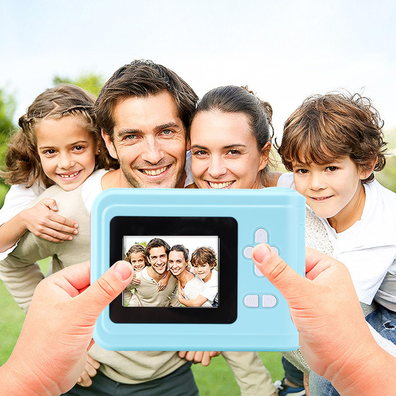 Bewinner Kamera Instant Print Kamera, 1080p Wideo Digital dla Dzieci z Papierem do Drukowania, Obrazy 48 MP, 2,4 -calowy Ekran Kompaktowy Przenośna Kamera Instant dla Chłopców i Dziewcząt (BLUE)