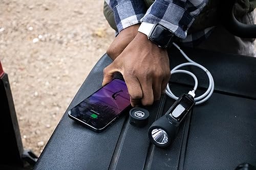 Miniatura 4 de HYBRIDLIGHT Journey 300 - Linterna solar LED impermeable con cargador de teléfono USB, color negro