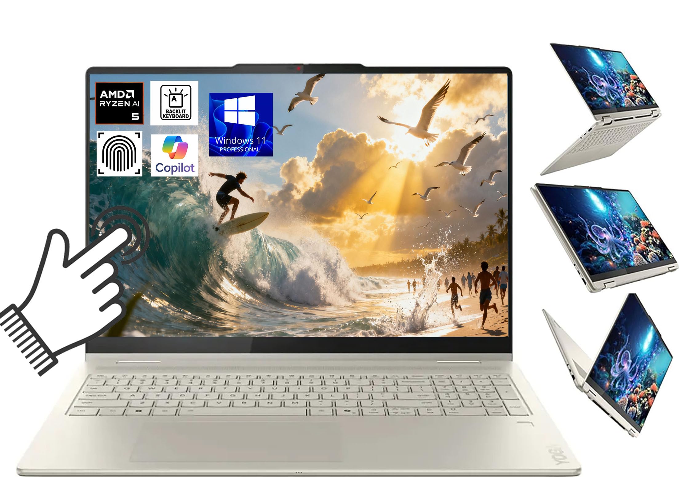Amazon.com: Lenovo Yoga 7 2-in-1 Laptop 16“ 2K Touchscreen, AMD