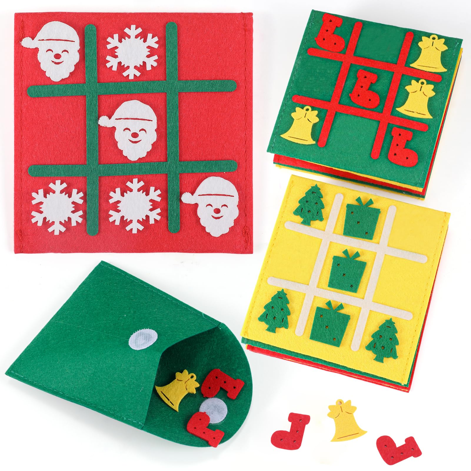 Christmas Party Favors Tic Tac Toe Board Games for Kids 4-8 8-12, Christmas Stocking Stuffers for Kids, Bulk Toys Gifts for Boys Girls Classroom (Bulk Pack of 12)
