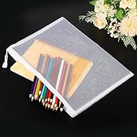 Vista 5 de MECCANIXITY Bolsas de malla con cremallera, estuche de nailon A4 con cremallera, bolsillos de almacenamiento para accesorios de oficina de viaje