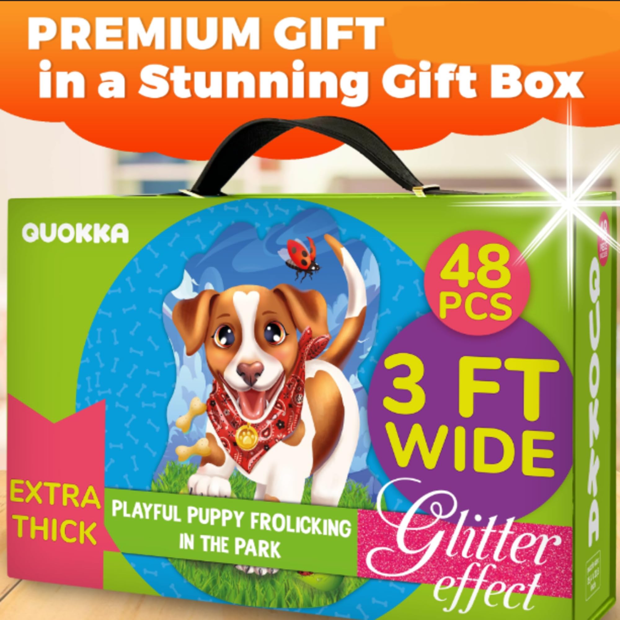 QUOKKA Puzzle Gigante a Forma di Cucciolo – Puzzle da 2x3 Piedi 48 pezzi – Grande Educativo da Pavimento
