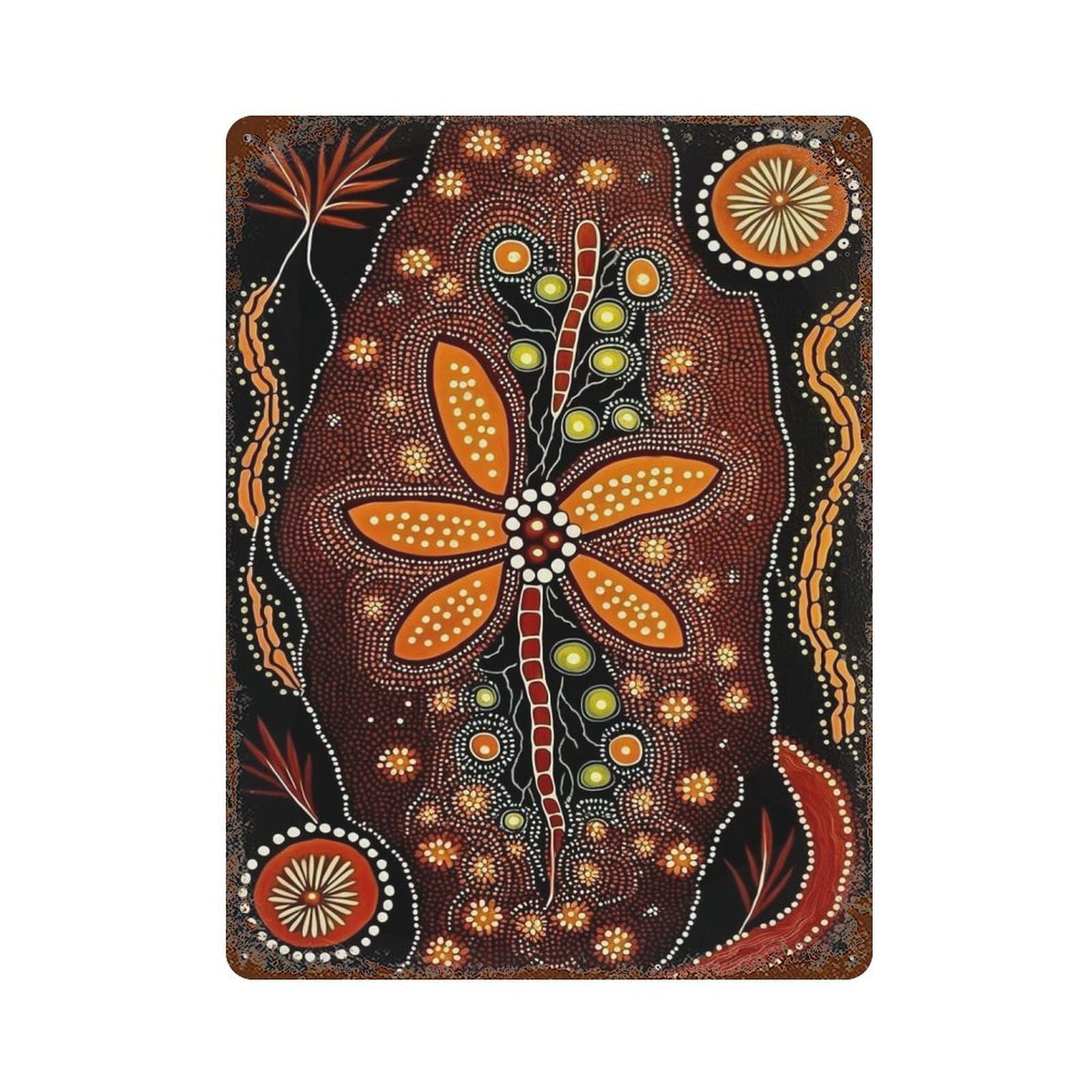 Aged Metal Wall Plaque with The Majesty of The Desert Design 15.7"x11.8", for Basement, Hobby Room And Garage Decor, Classic Wall Plaque