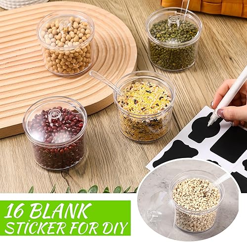 Miniatura 5 de Tioncy 6 Piezas Suministros para Barra de Cacao Caliente Cuencos de Azúcar con Tapa y Cuchara para Fiesta Barra de Helado Sundae de Caramelo Manzana