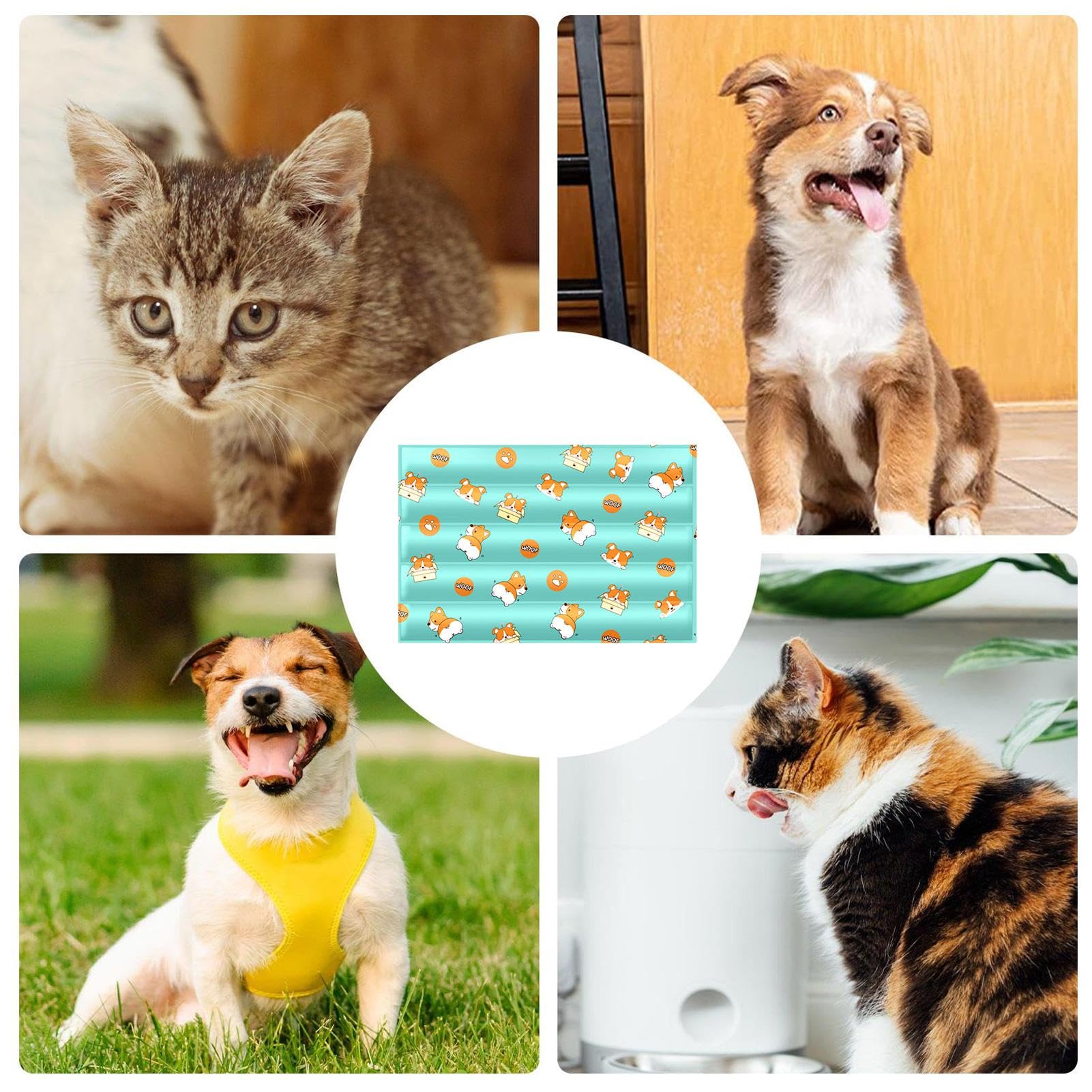 Tappetino refrigerante per cani, tappetino rinfrescante per animali domestici, tappetino estivo per il ghiaccio, cuscino rinfrescante, cuscino estivo per gatti e cani, lavabile, tappetino rinfrescante | Comodo Rinfrescante per Cuccioli Adatto A Interno Ed