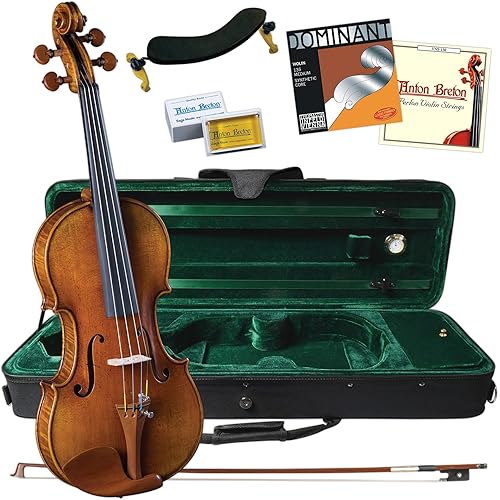 Cremona SV-800 Violin Bundle 4/4 Full Size โ Setup, Ready to Play โ Case and Accessories โ Hand Varnished Select Solid Tonewoods with Relicโd Finish, Ebony Fingerboard and Hill-style Boxwood Fittings