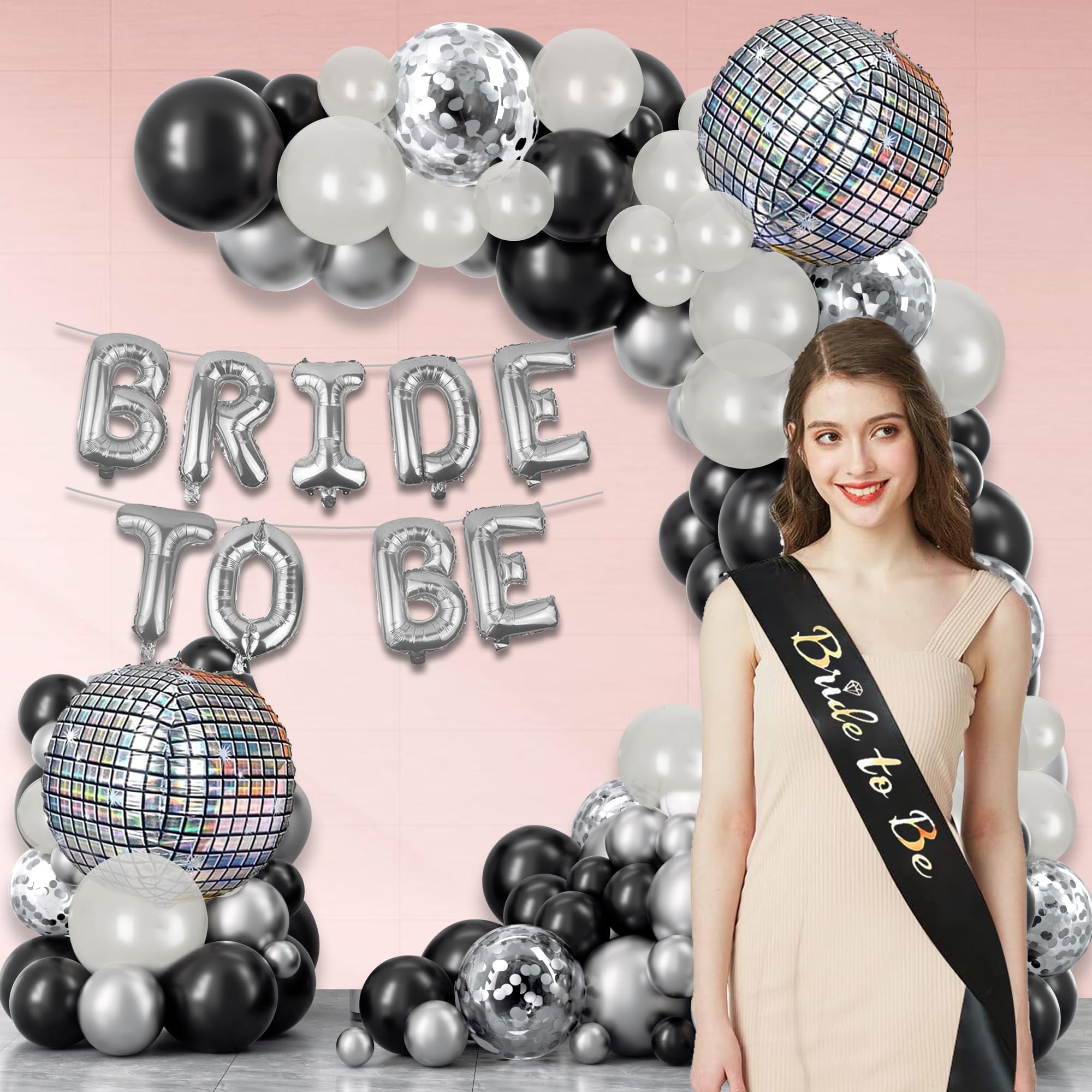 Sponsored Ad - Party Propz | Bridal Decor Kit | 64 Pcs | Shimmering Foil Balloon & Sash | Metallic Finish | Bride To Be Decoration, Party Decorations Items, Bridal Shower Decorations | Multicolor | Easy Setup