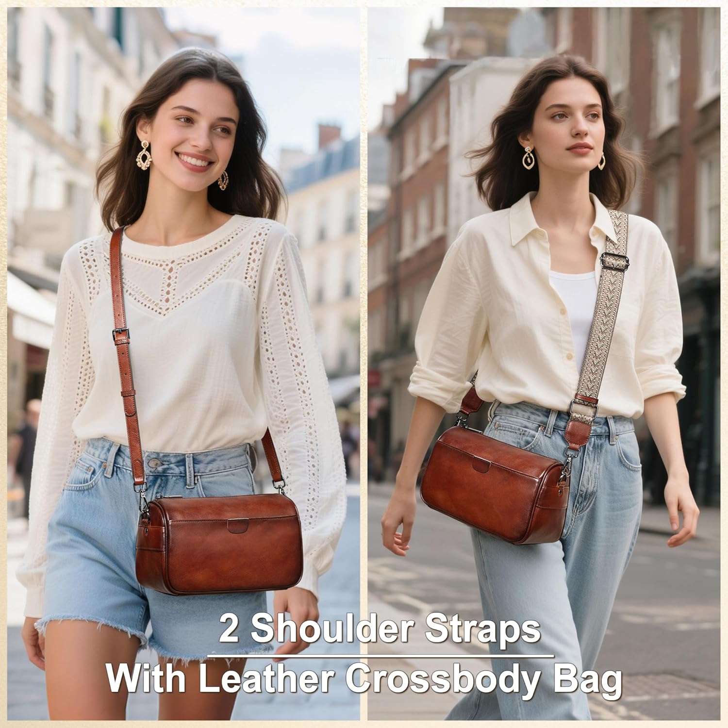 Genuine Leather Crossbody Purses Bag,Travel Casual Handbag,Small Shoulder Cross body Purse Valentine's Day Gift for Women - Image 2