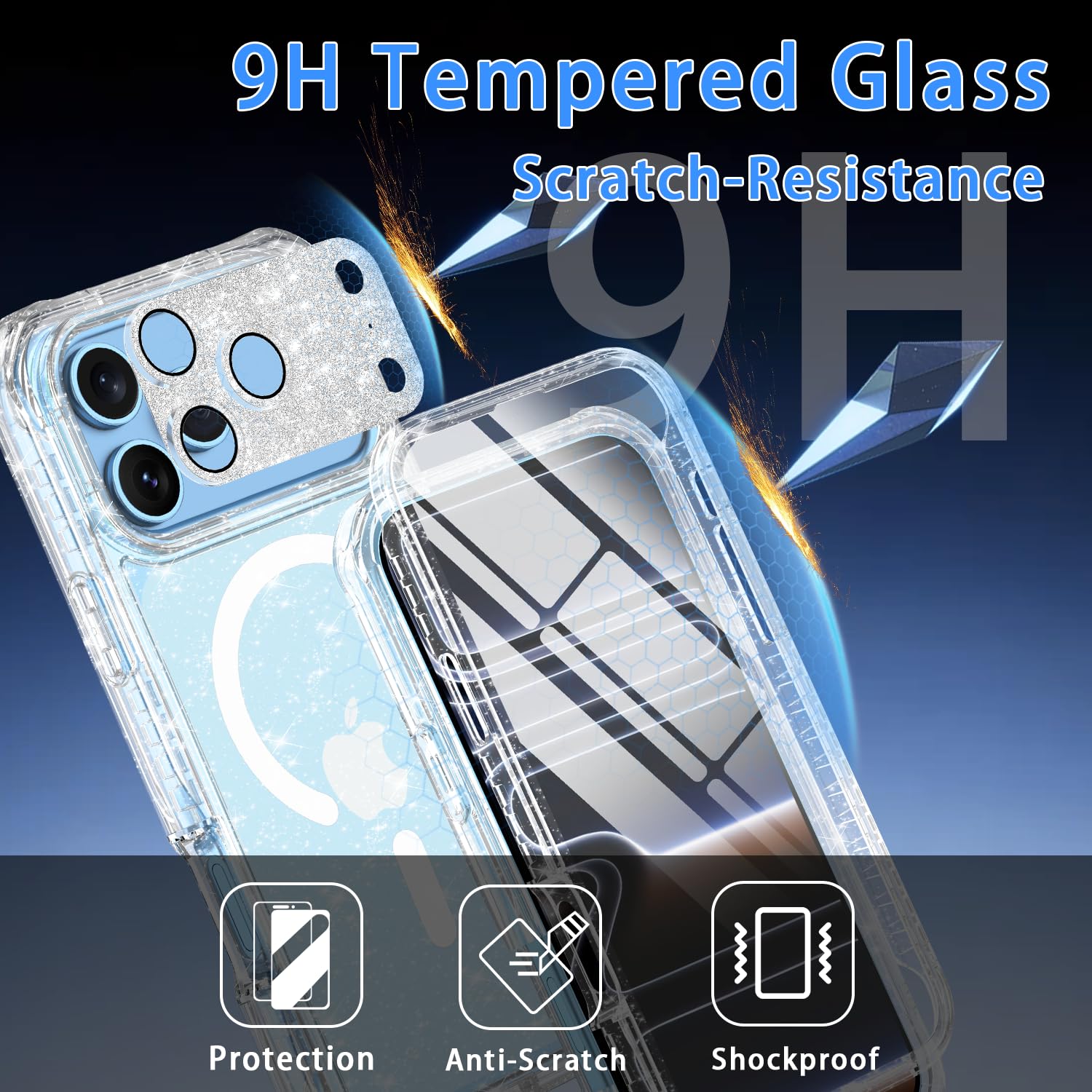 Custodia magnetica per 18 Pro Max, custodia magnetica per iPhone 17 Pro Max, compatibile con MagSafe, pellicola protettiva per lo schermo integrata, protezione per obiettivo della fotocamera