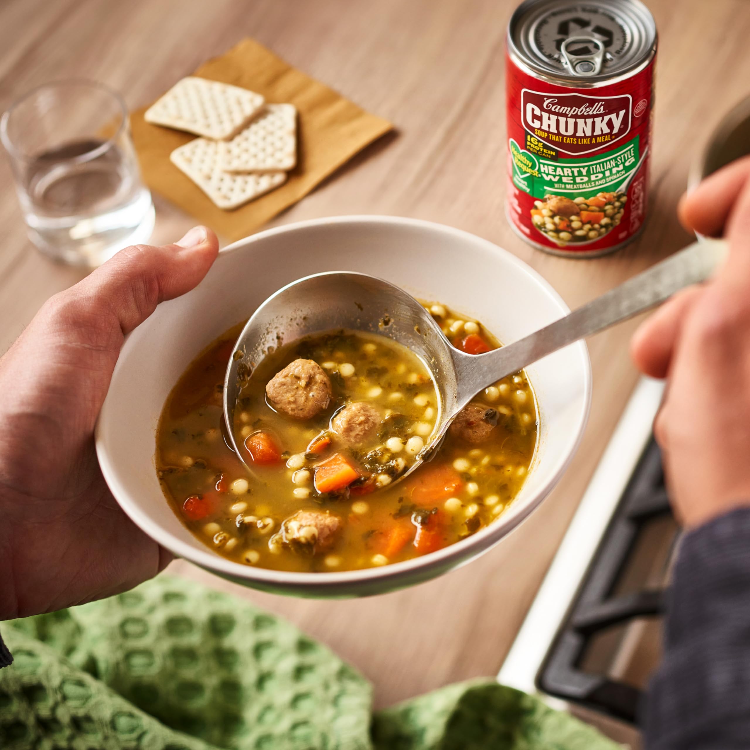 Campbell’s Chunky Healthy Request Soup, Hearty Italian Wedding Soup with Meatballs and Spinach, 18.6 oz Can