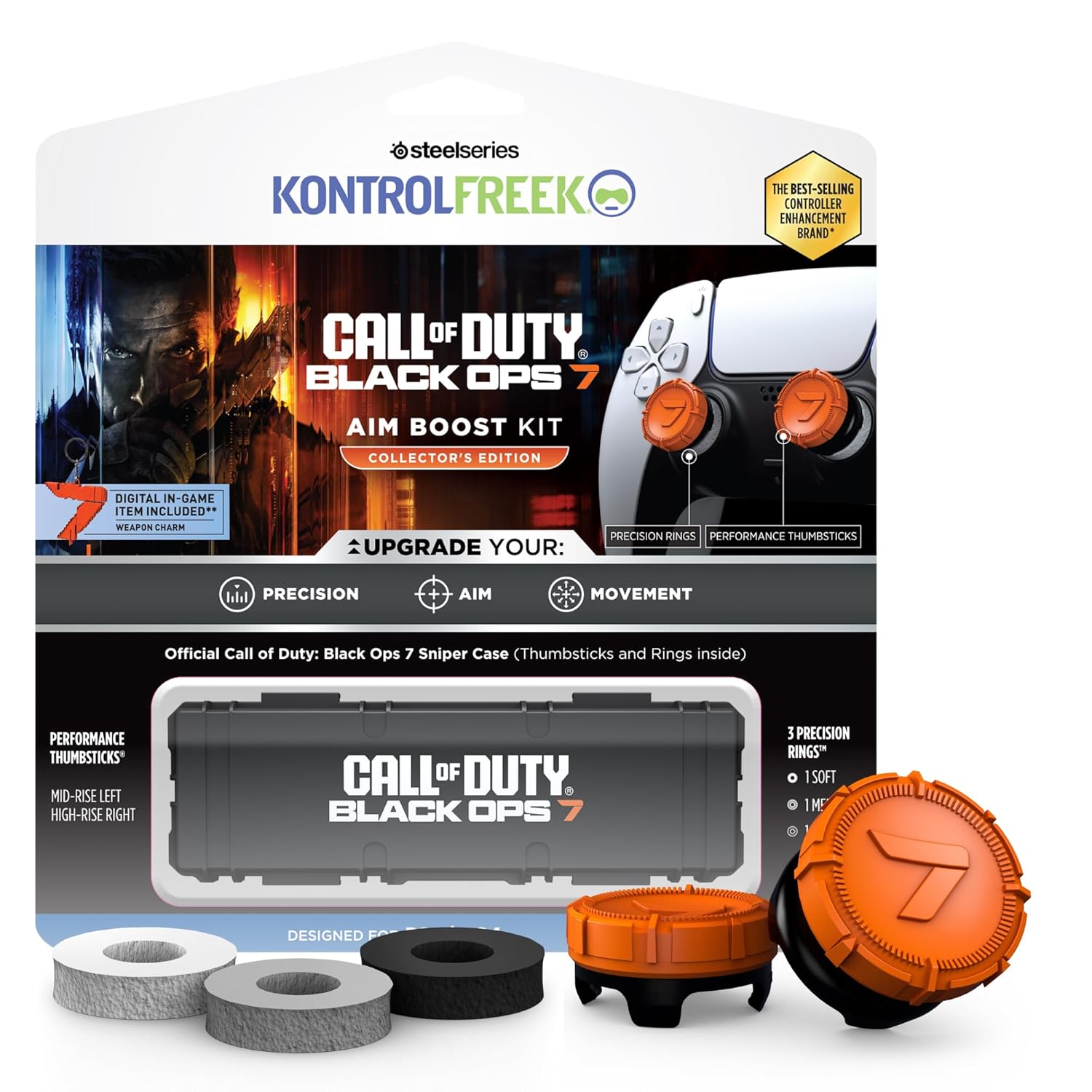 KontrolFreek Call of Duty: Black Ops 7 Aim Boost Kit | Collector’s Edition for PlayStation 5 (PS5), PlayStation 4 (PS4) Controller | Orange and Black KontrolFreek Call of Duty: Black Ops 7 Aim Boost Kit | Collector’s Edition for PlayStation 5 (PS5), PlayStation 4 (PS4) Controller | Orange and Black