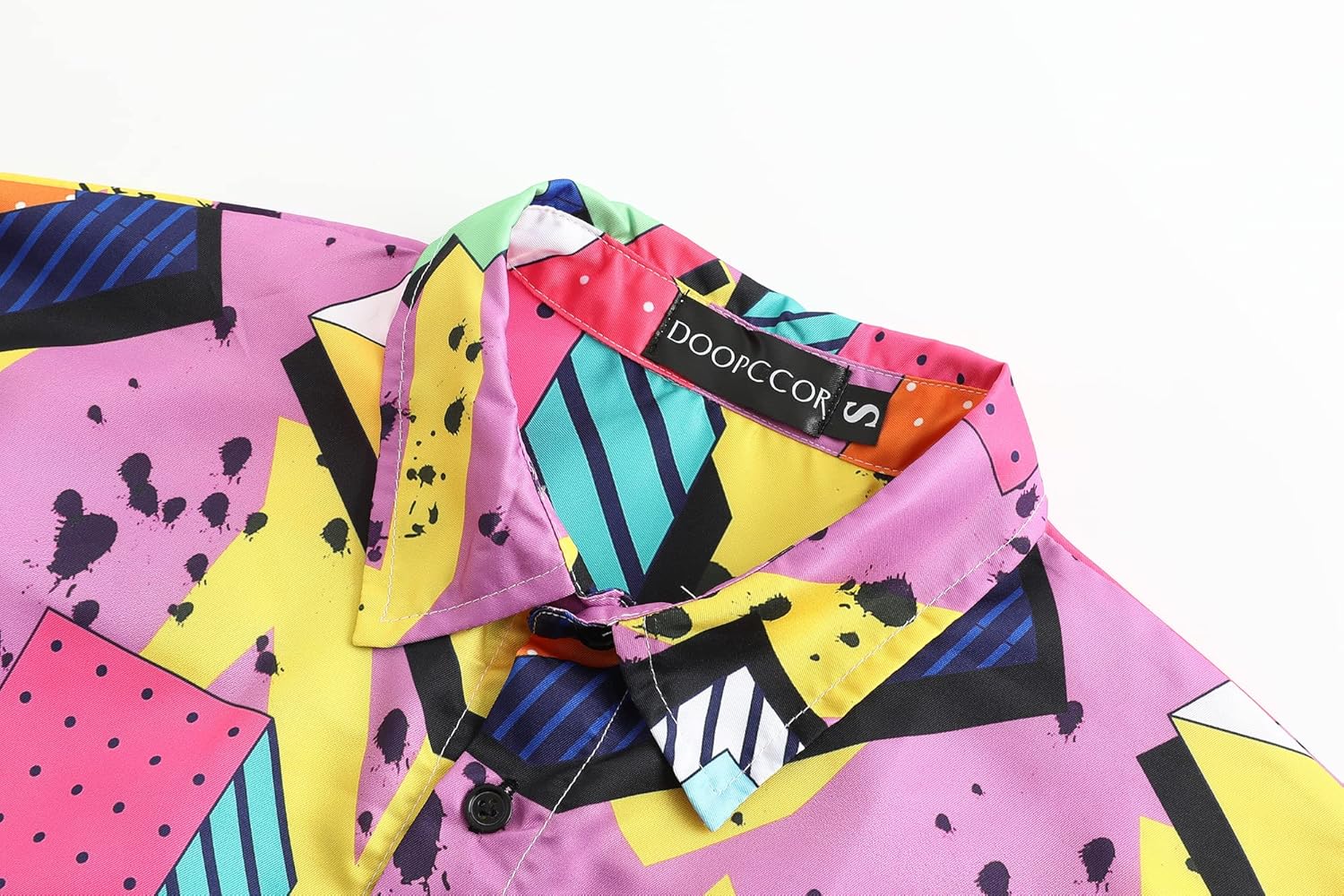 DOOPCCOR 90s Shirt 80s Shirts for Men 80s 90s Disco Retro Casual Button-Down Shirts 80s Mens Clothing - Image 3