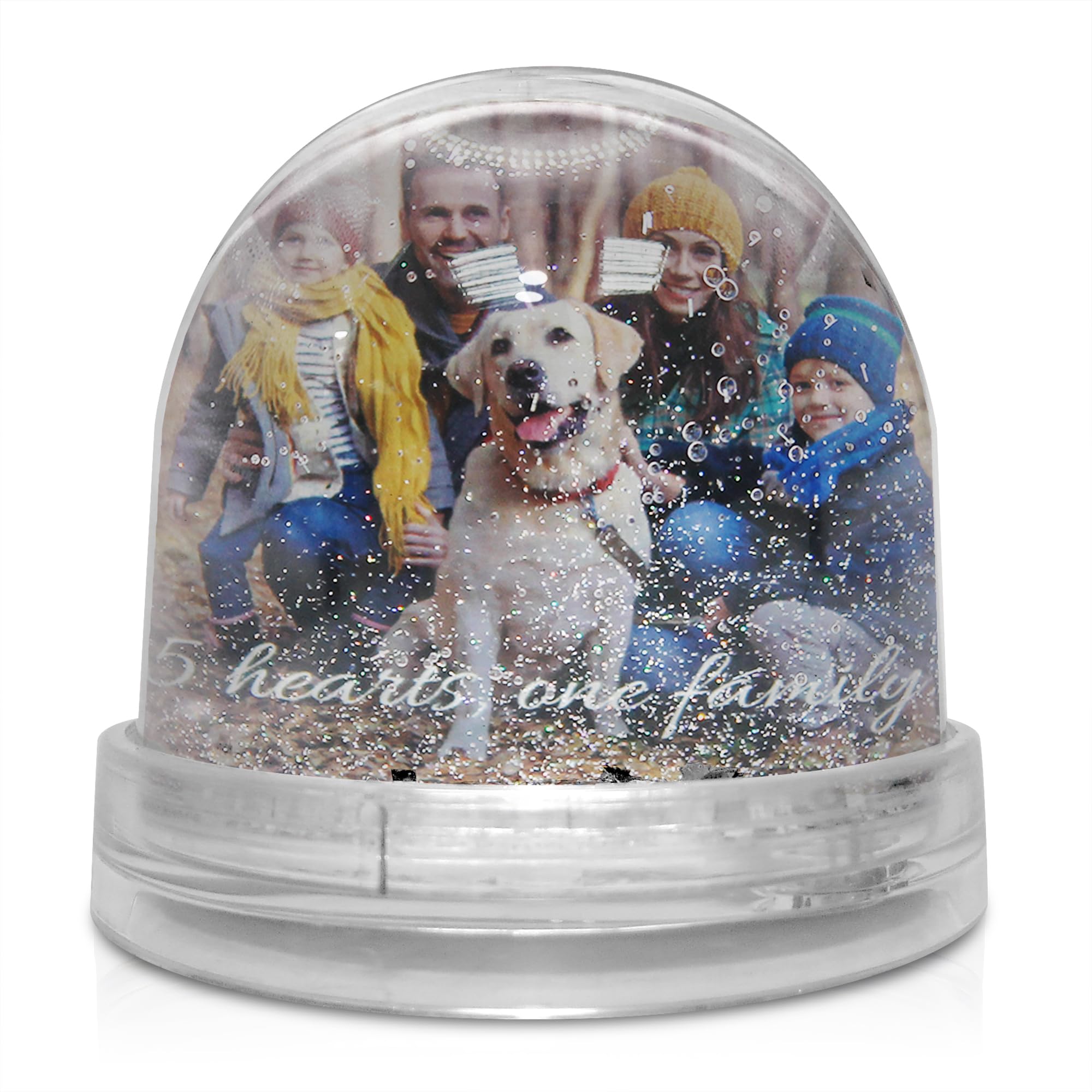 Boule à Neige Photo Personnalisée - Avec Gravure 3D Et Lumière LED, Cadeau Idéal Pour Noël Ou Anniversaire