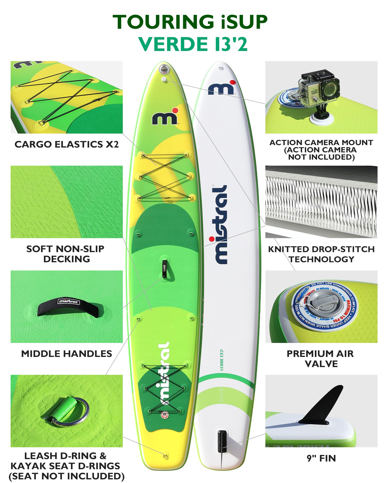 Mistral Inflatable Stand Up Paddle Board, 13'2