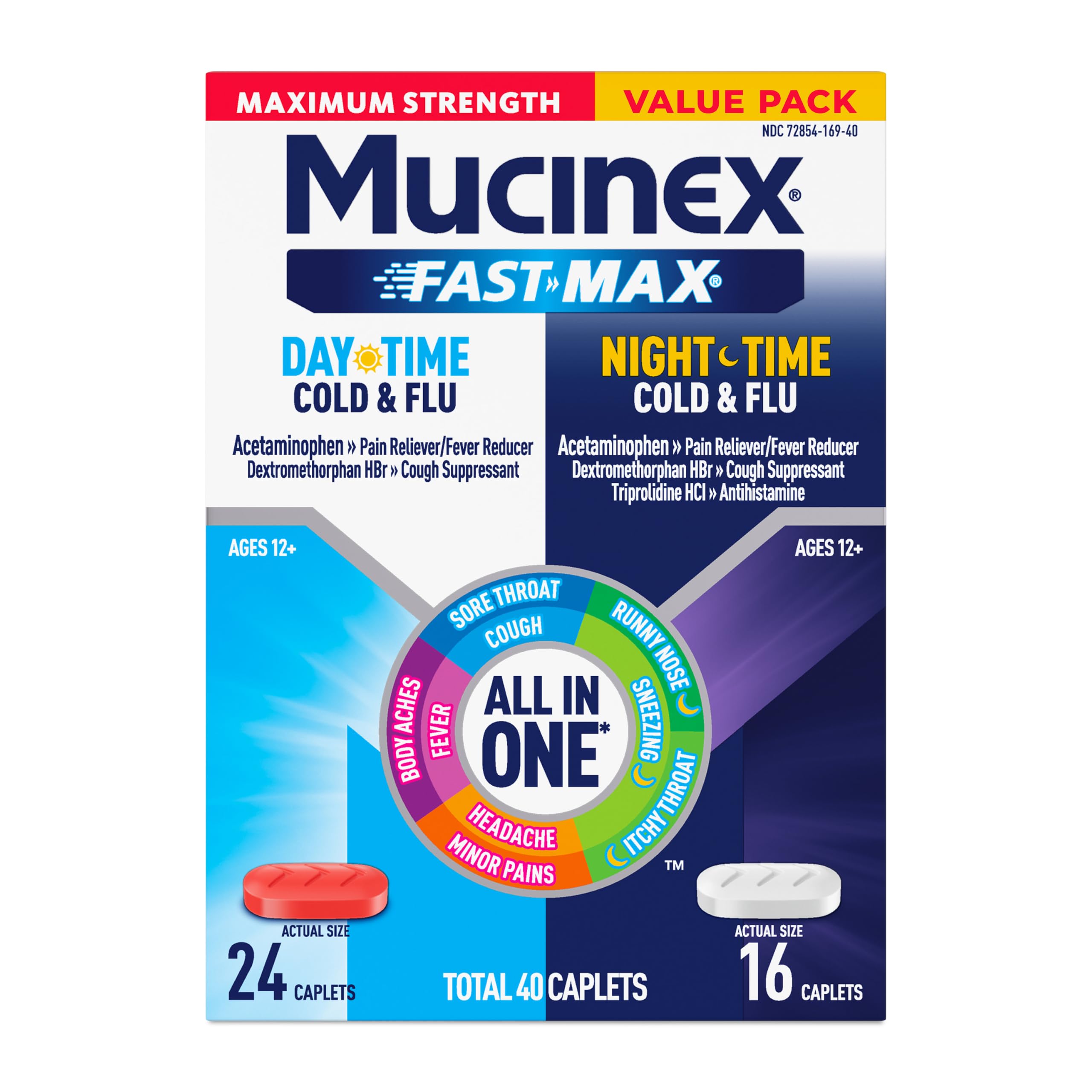 Mucinex Fast-Max Daytime Cold & Flu & Nighttime Cold & Flu, 24 Liquid Gels — Amazon image 13