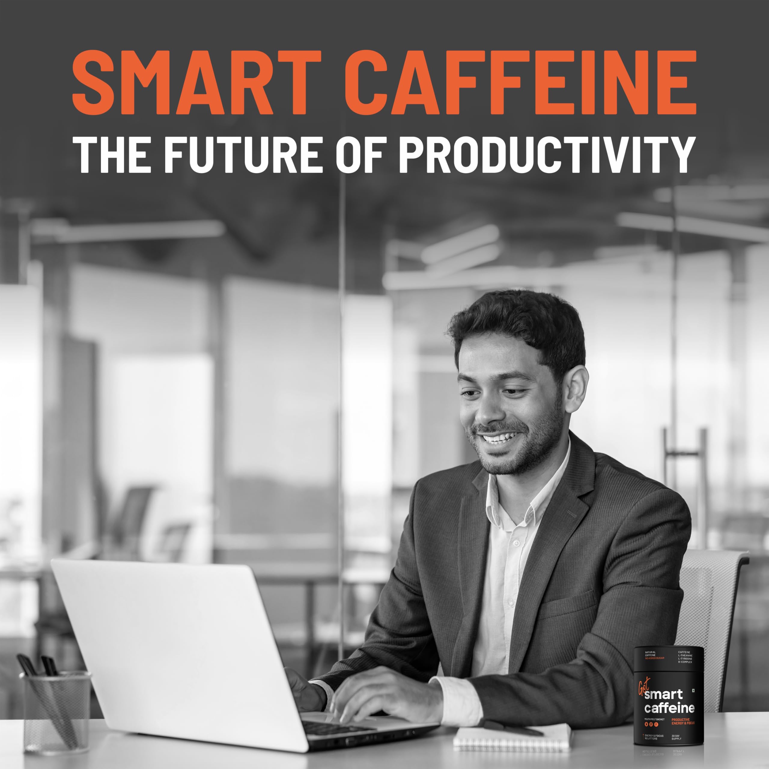 Get Smart Caffeine - Natural Energy & Focus Supplement, 80mg Natural Caffeine, L-Theanine, L-Tyrosine, B-Vitamins, Cranberry Flavor — Amazon image 5