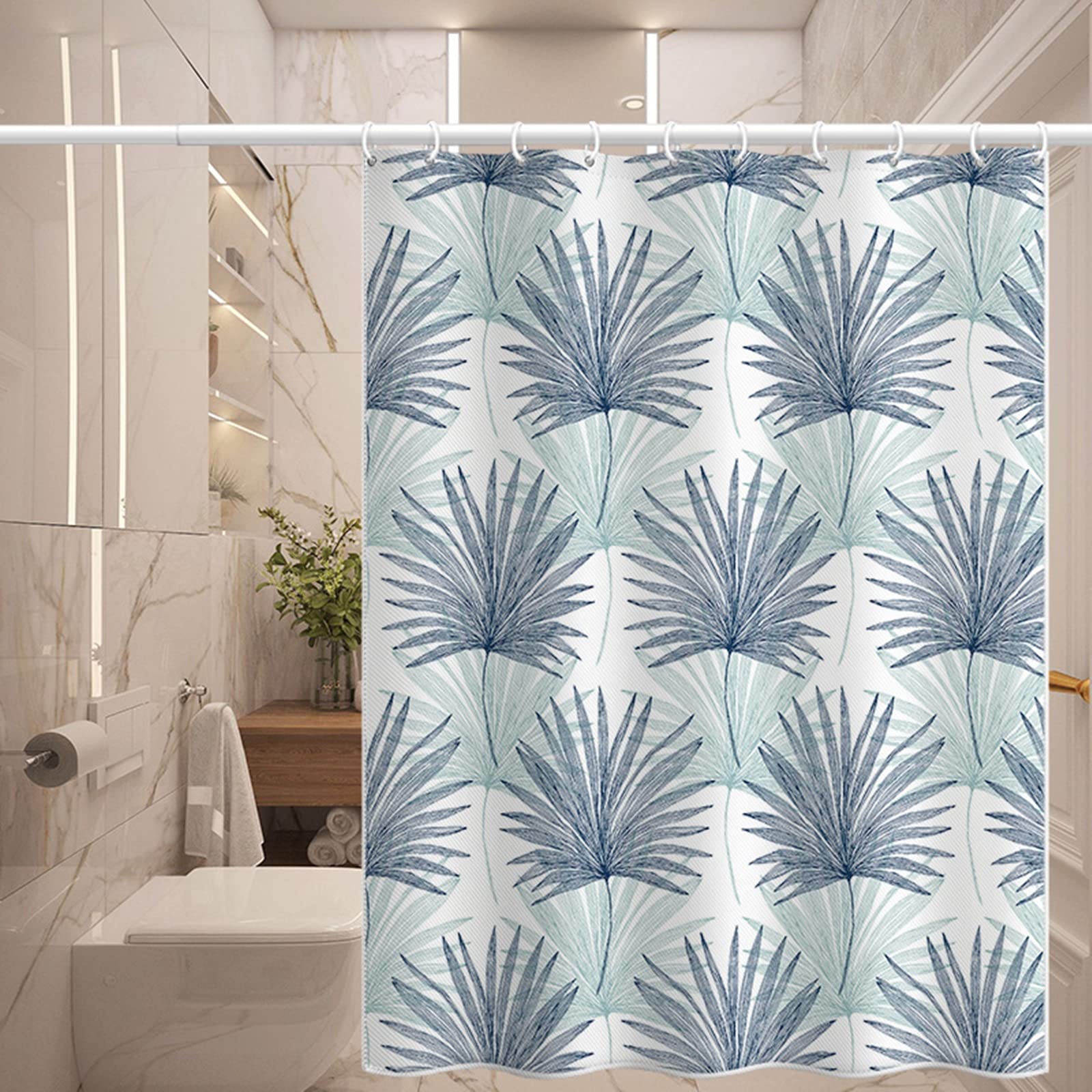 Rideau de douche imprimé de feuilles KnSam 180x180cm fini les éclaboussures et la moisissure