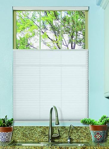 BlindsAvenue - Persiana celular sin cable, se desliza hacia arriba y hacia abajo, célula única de 916, Filtrado de luz, Blanco...