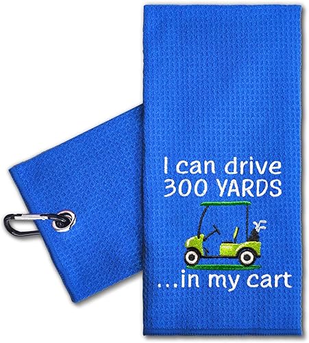 I Can Drive - Toalla de golf bordada con clip de 300 yardas. Divertidos accesorios de golf, regalos para hombres, mujeres, amantes del golf, disponible en Yaxa Venezuela