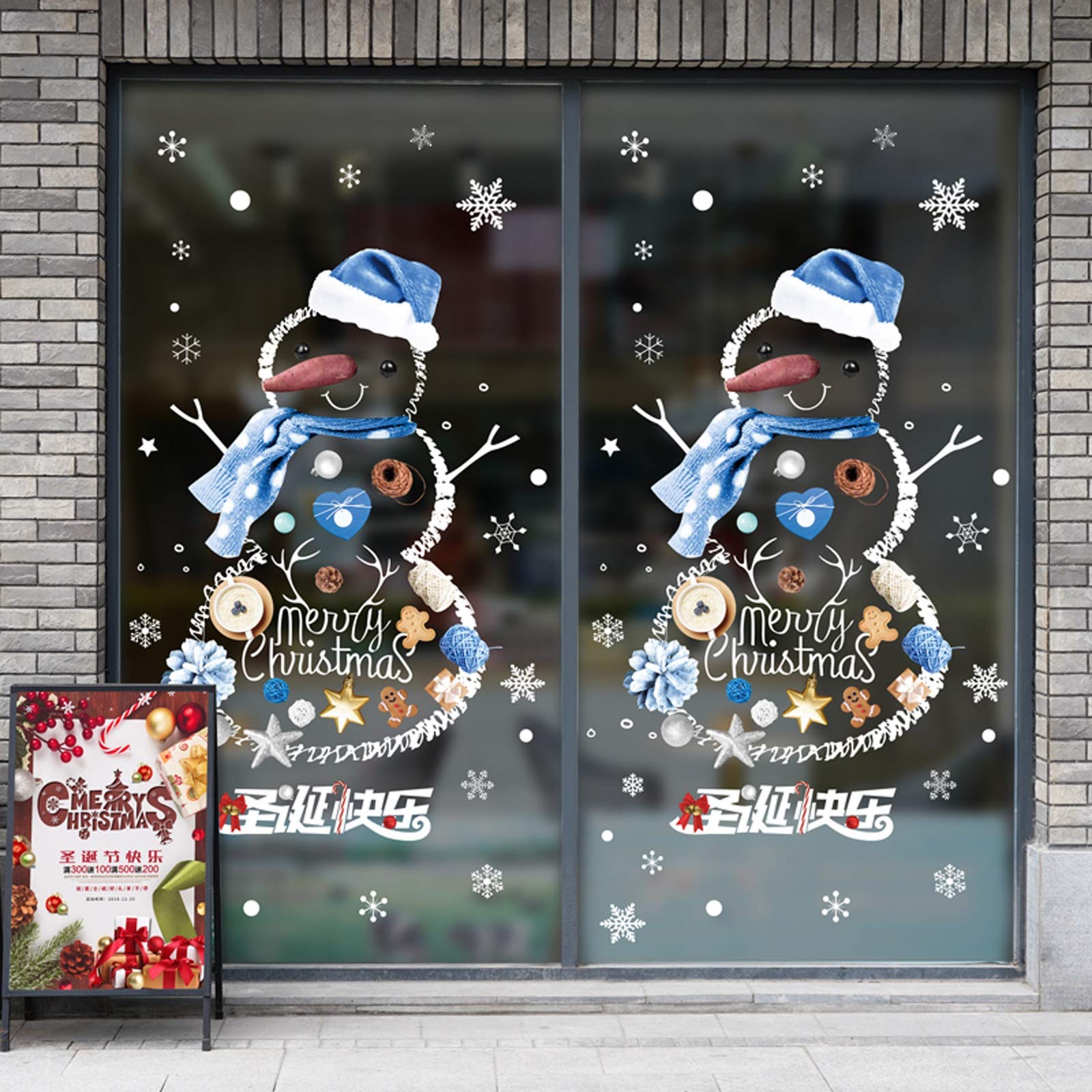 Joyeux Noël Citations décalcules murales,Joyeux Autocollants de Noël for Joyeux décorations de Jour de Noël avec des décalcomanies for Autocollants de fenêtre Amovibles for la Maison