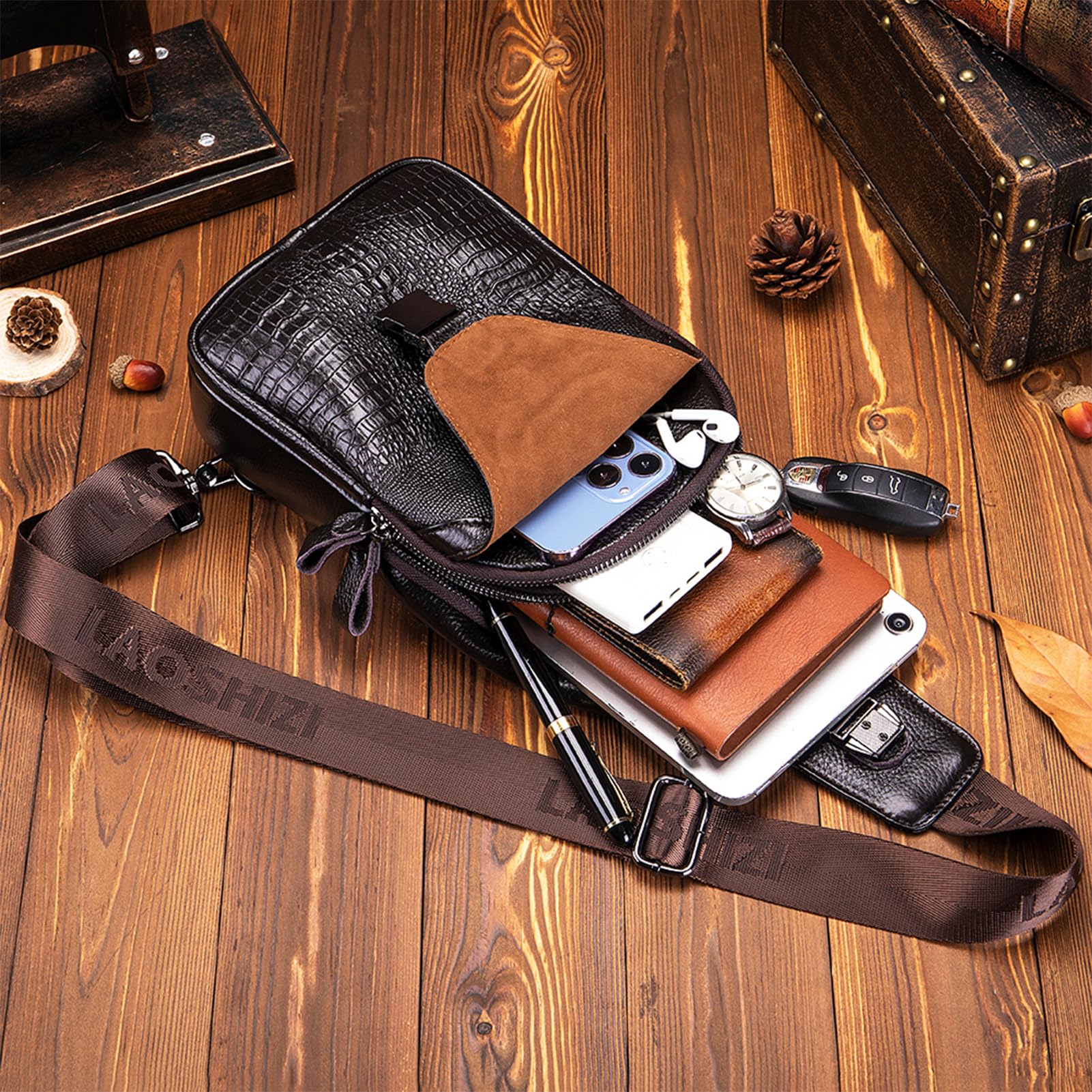 pundarika bolso hombre bandolera piel bolsos hombre piel bolso caballero mala homem, correa de hombro ajustable