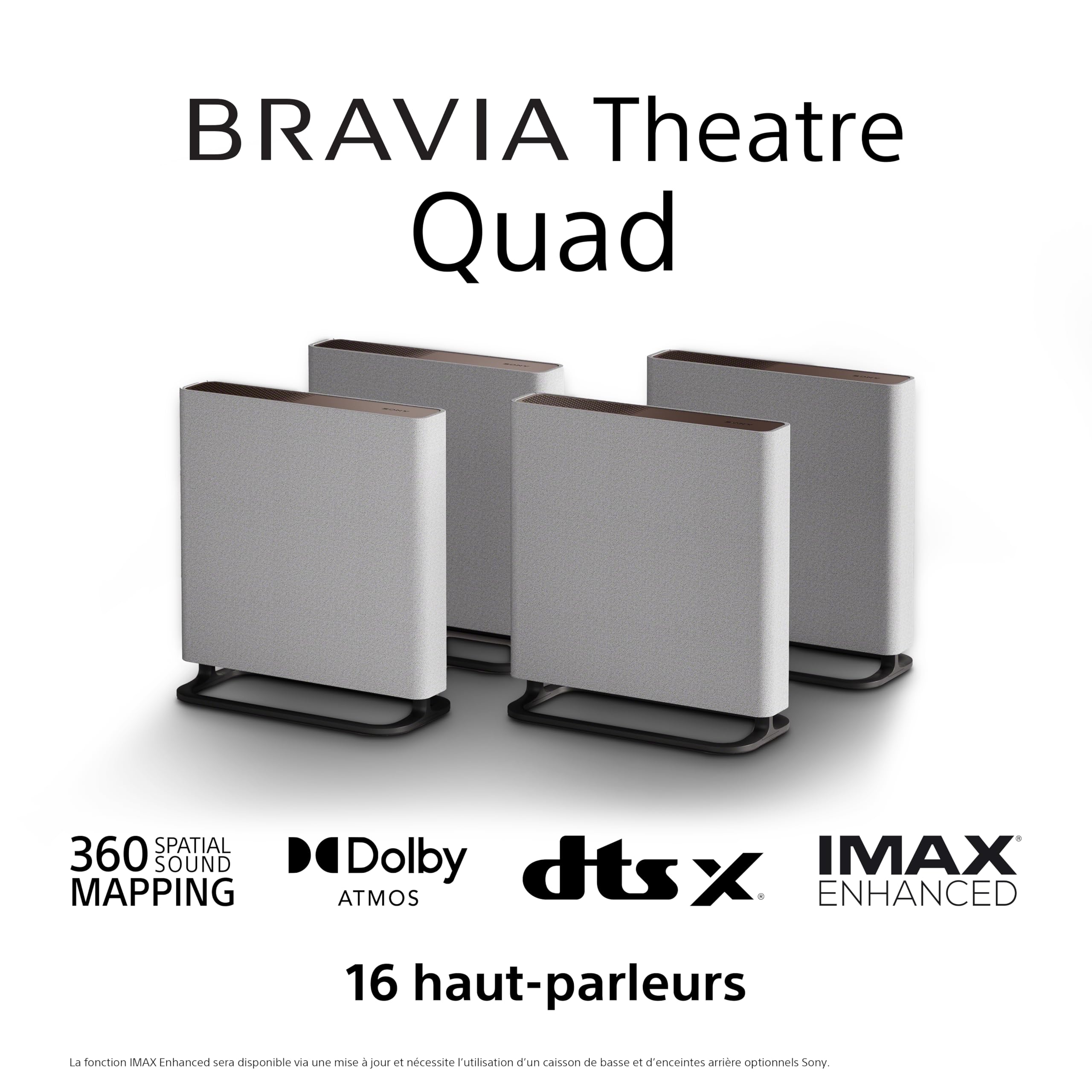 Sony BRAVIA Theatre Quad – Système Son TV Dolby Atmos®, 16 Haut-parleurs, Wi-FI®, Bluetooth®, 360 Spatial Sound Mapping, Modèle 2024