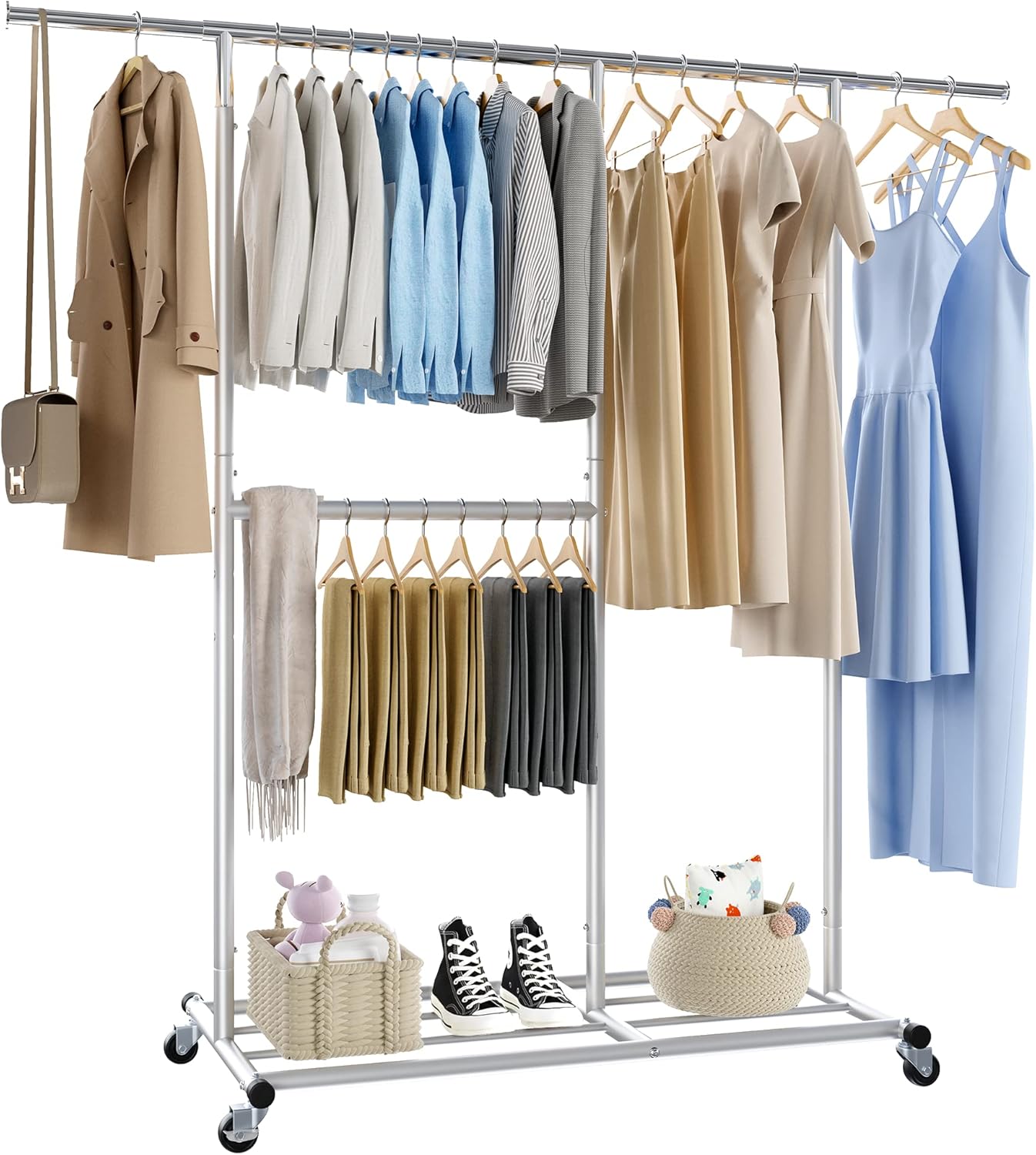 REIBII Hanger Rack, Heavy Duty Pipe Hanger Rack, Width 45.3