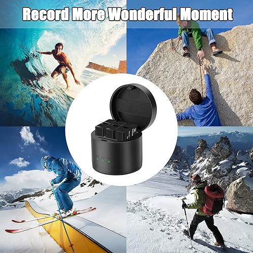 Miniatura 7 de KUNLUN Juego de 3 baterías y cargador Hero 8, compatible con GoPro Hero 8/7/6 negro, salida CC de 4.4 V