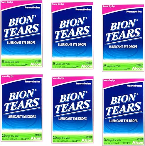 Bion Tears Frascos lubricantes para ojos de un solo uso, 28 unidades, paquete de 6