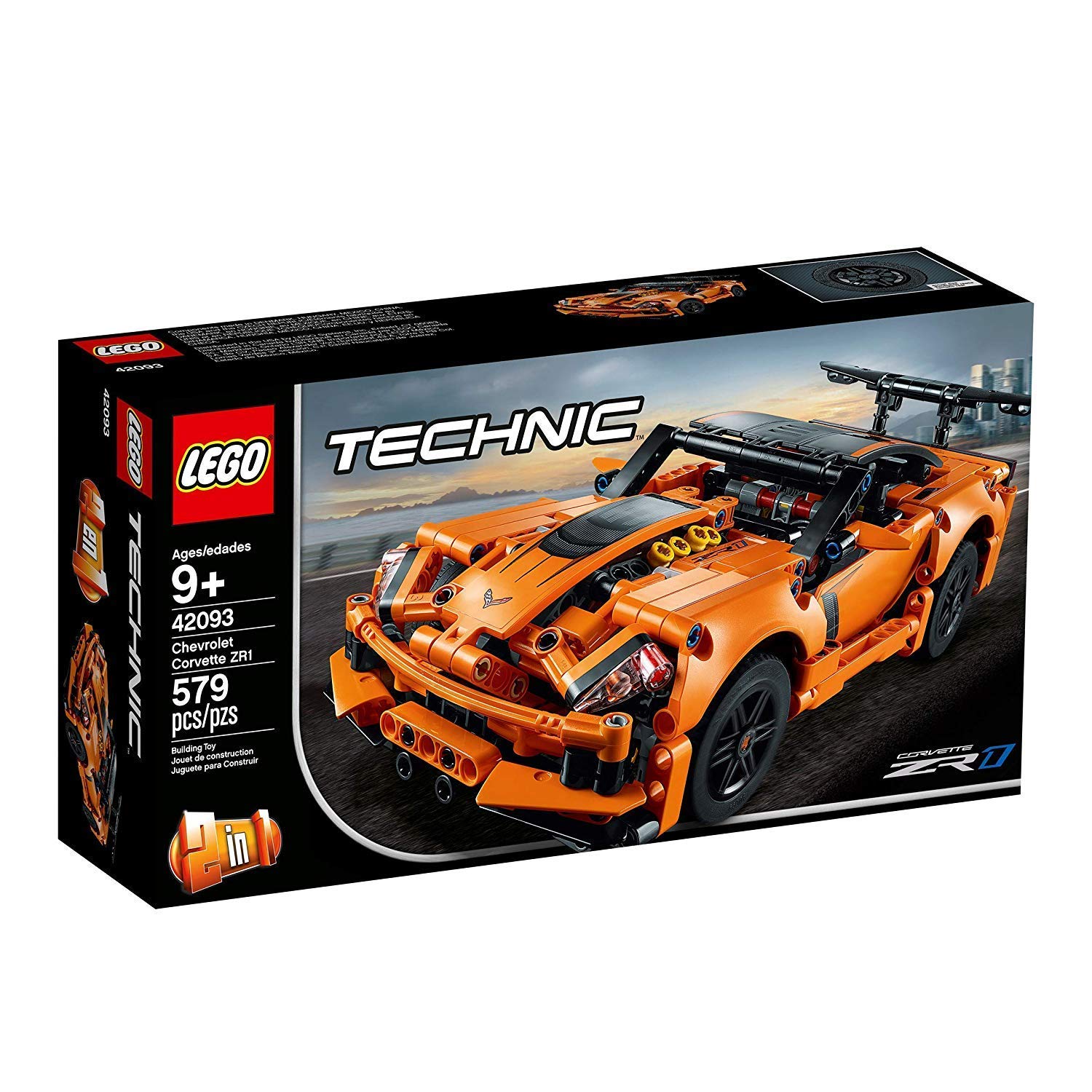 LEGO Technic Chevrolet Corvette ZR1, Collezione Auto da Corsa, Replica di Macchina Hot Rod 2 in 1, 42093