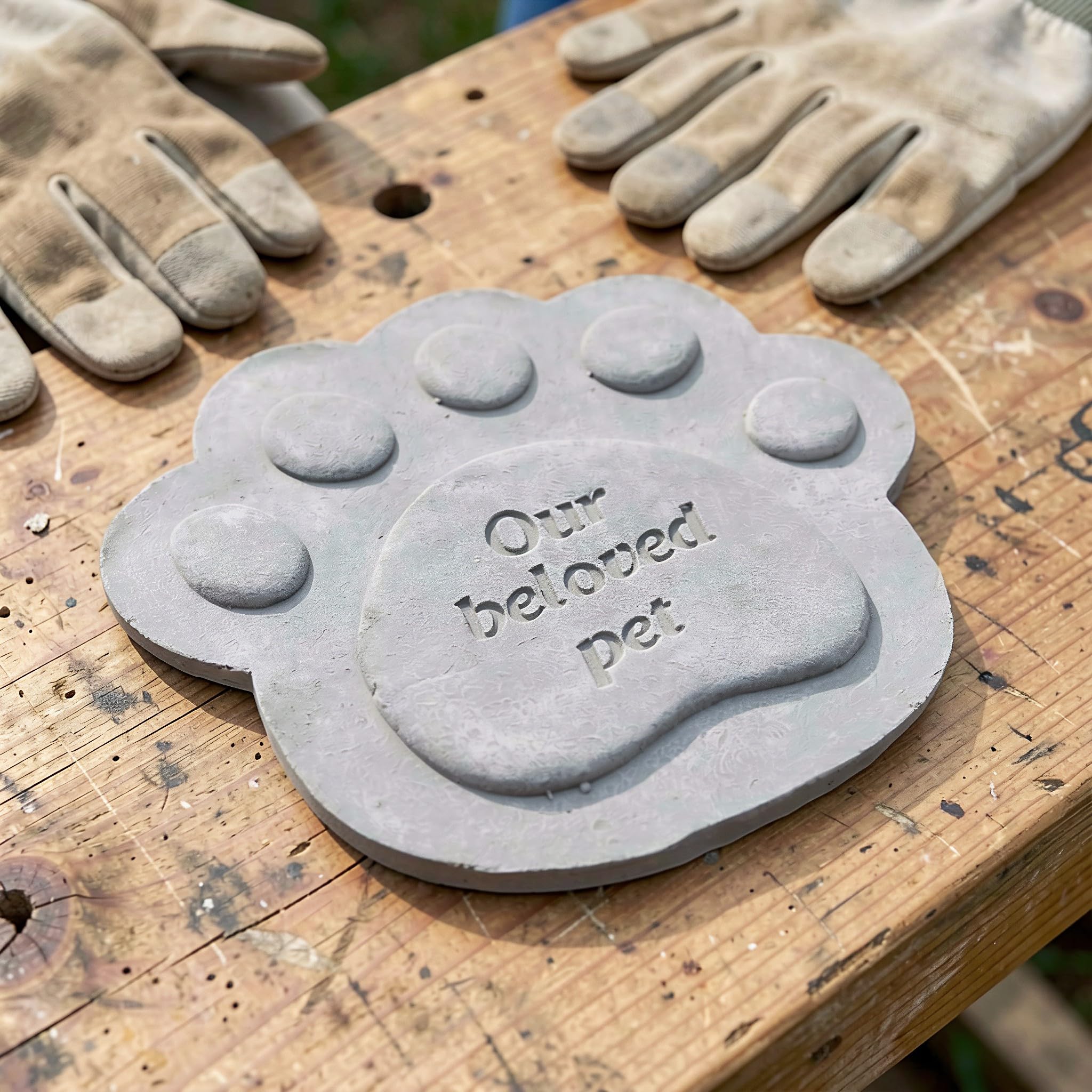 INOOMP de jardin en résine en forme de patte, ornement commémoratif pour